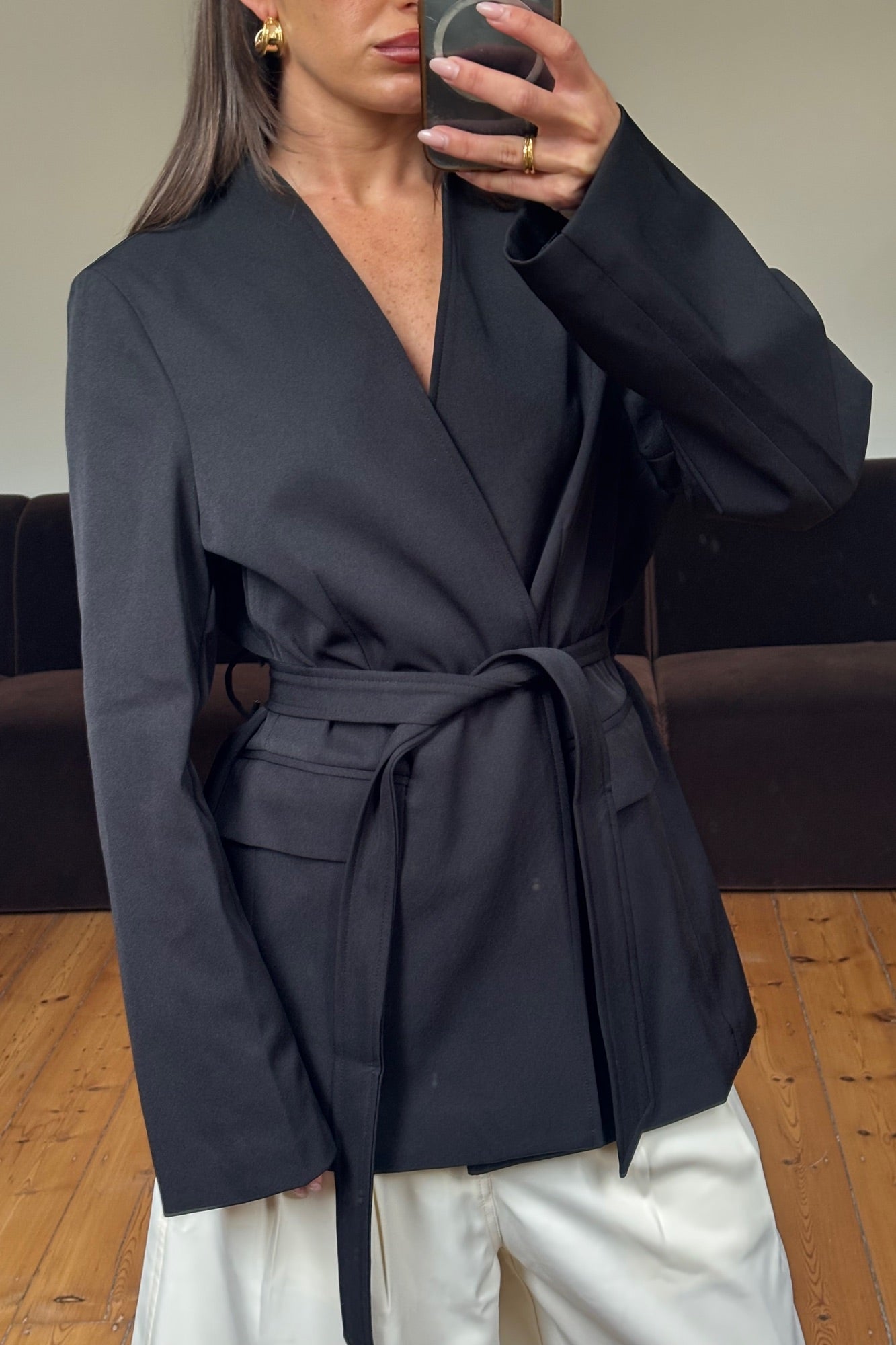 Alysha Collarless Blazer Black