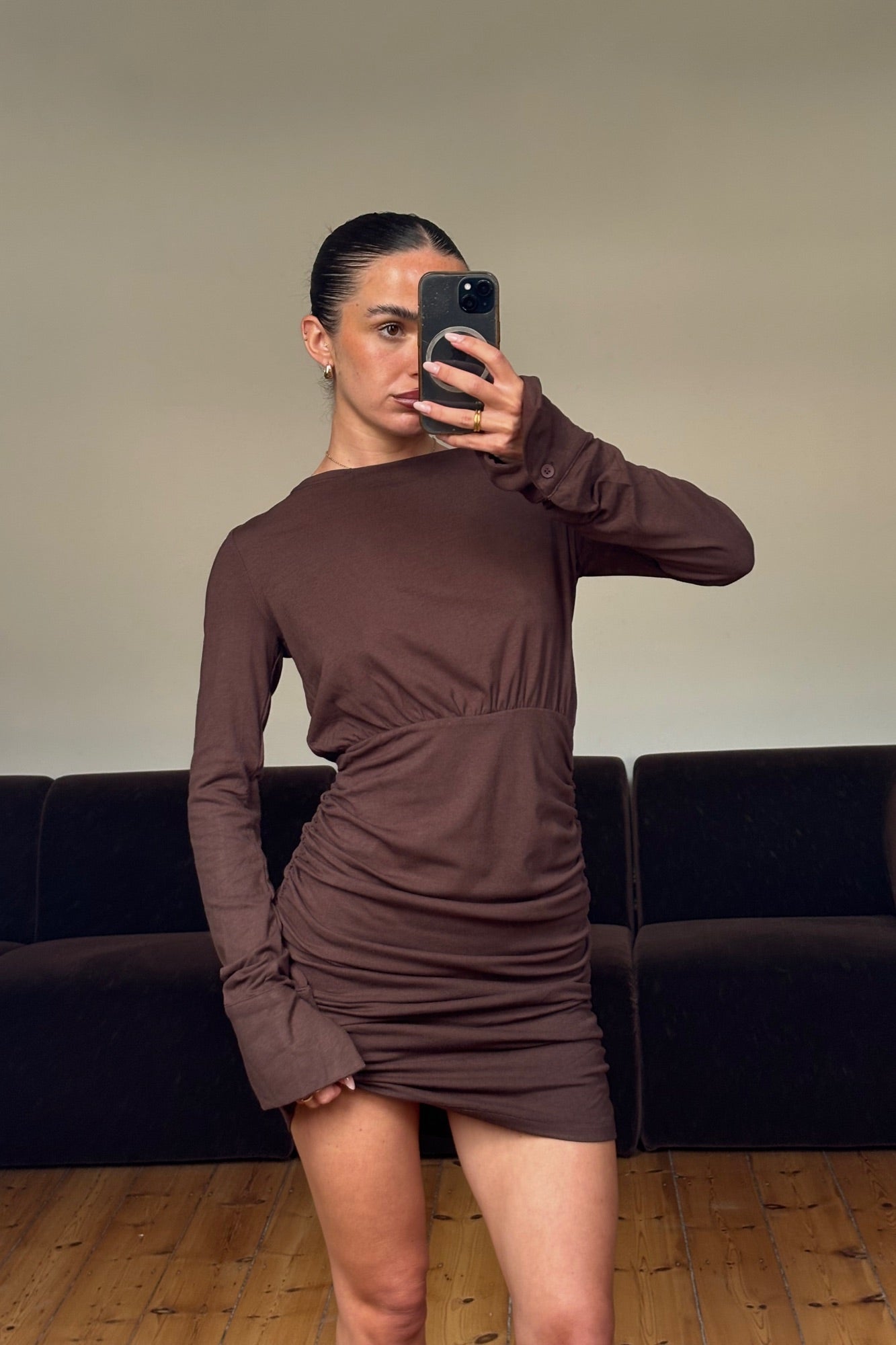 Shannon Mini Dress Chocolate