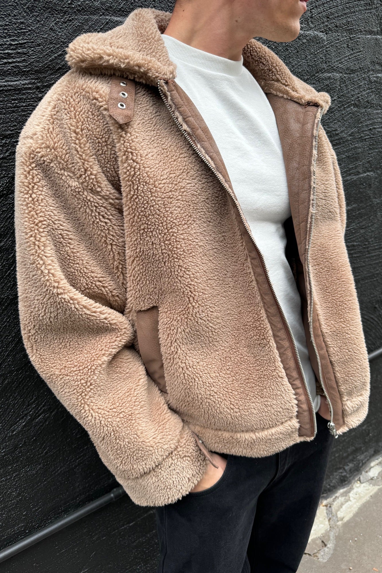 Travis Sherpa Jacket Tan - FINAL SALE