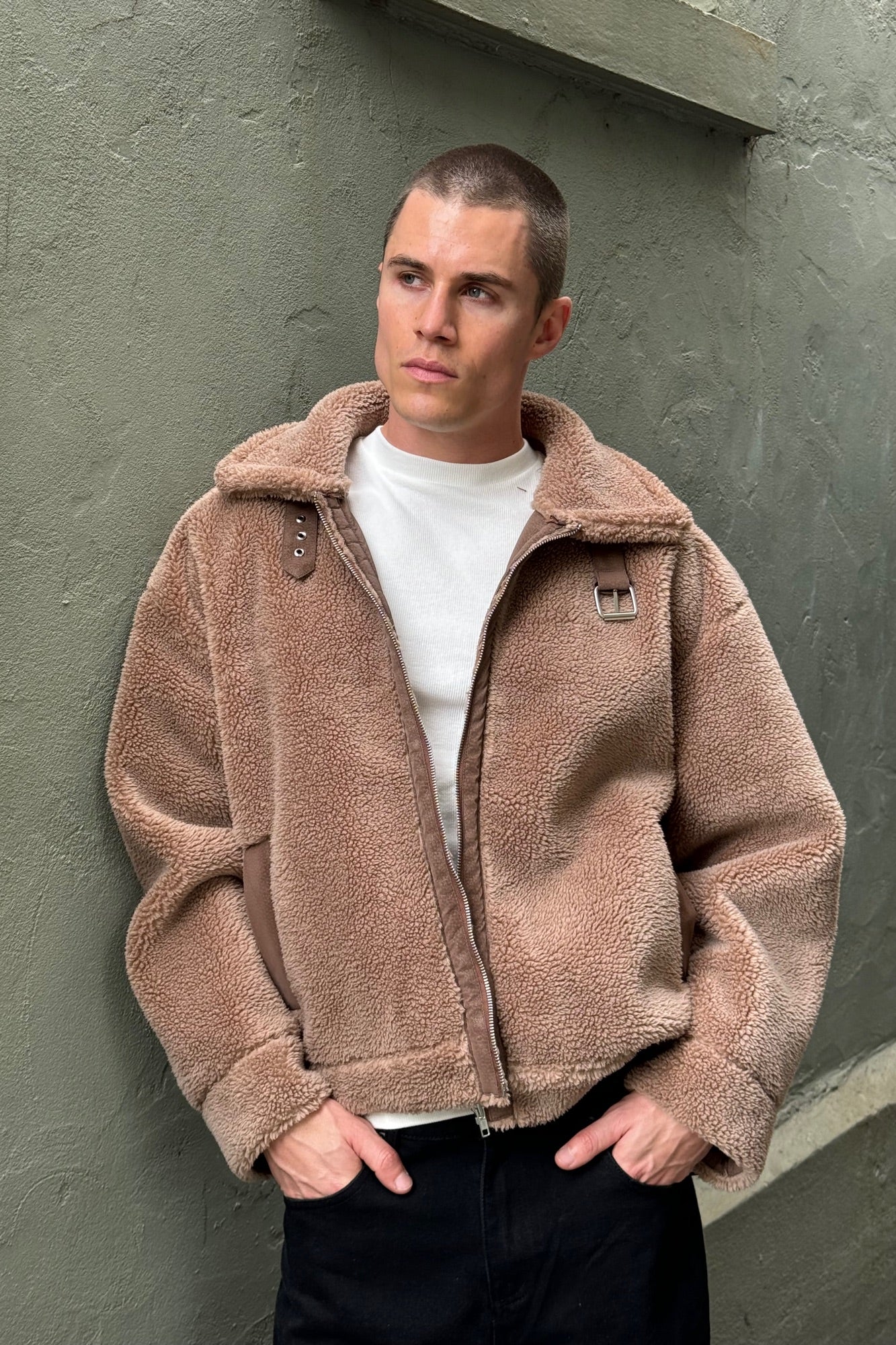 Travis Sherpa Jacket Tan - FINAL SALE