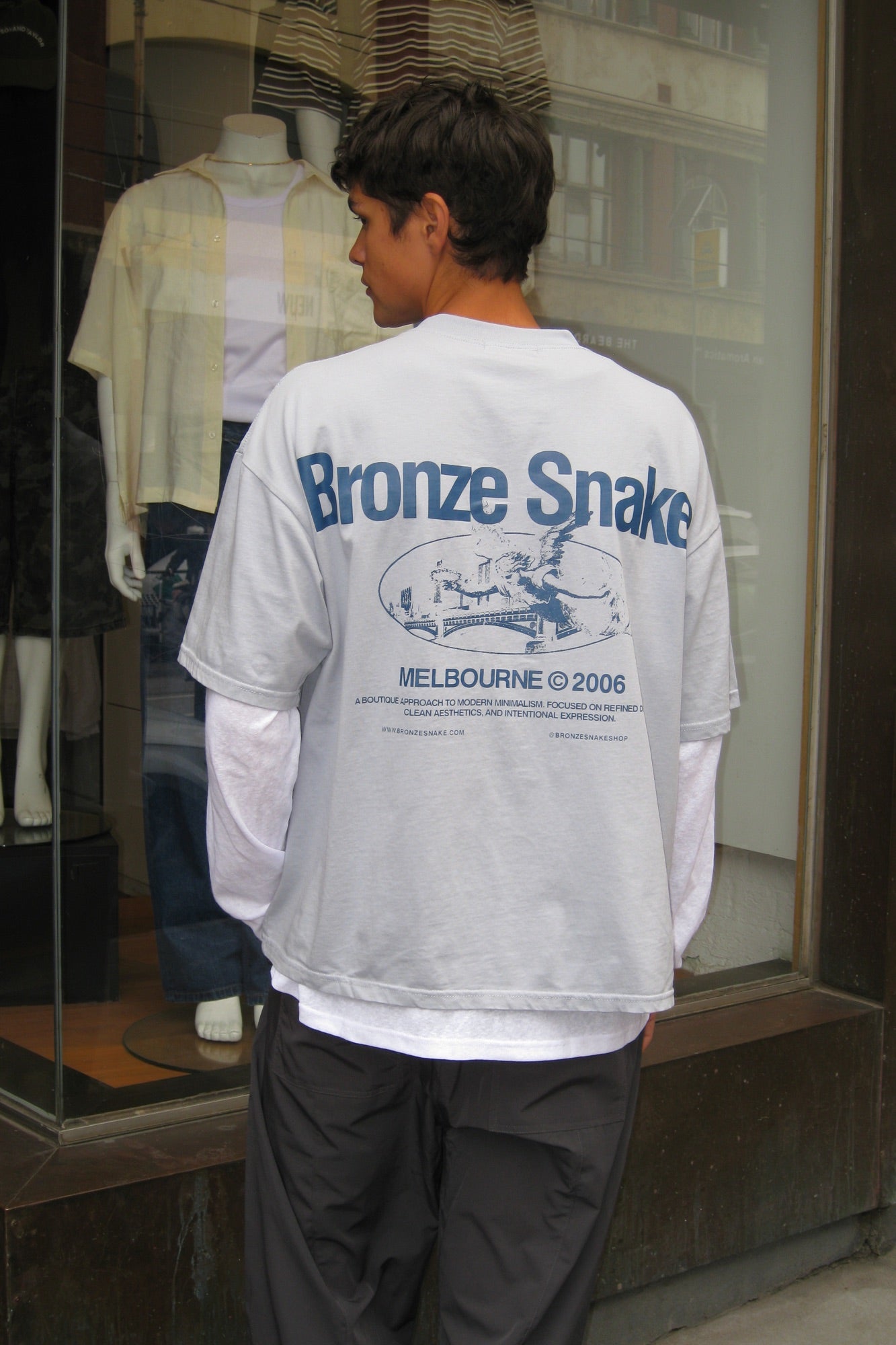 Bronze Snake Melb Tee Baby Blue