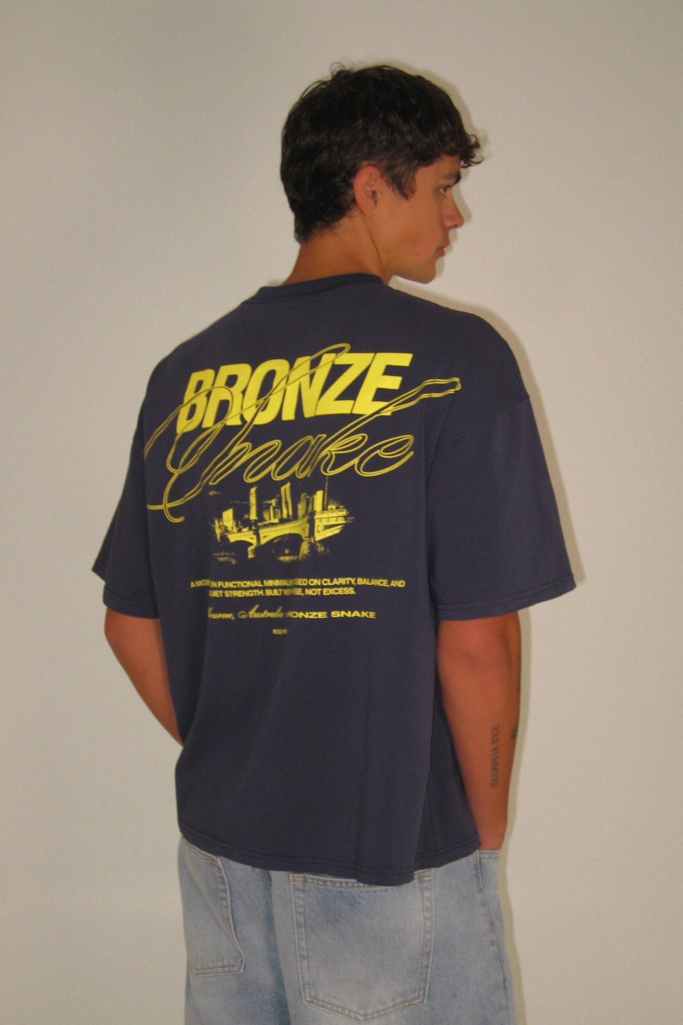 Bronze Snake Signature Tee Navy