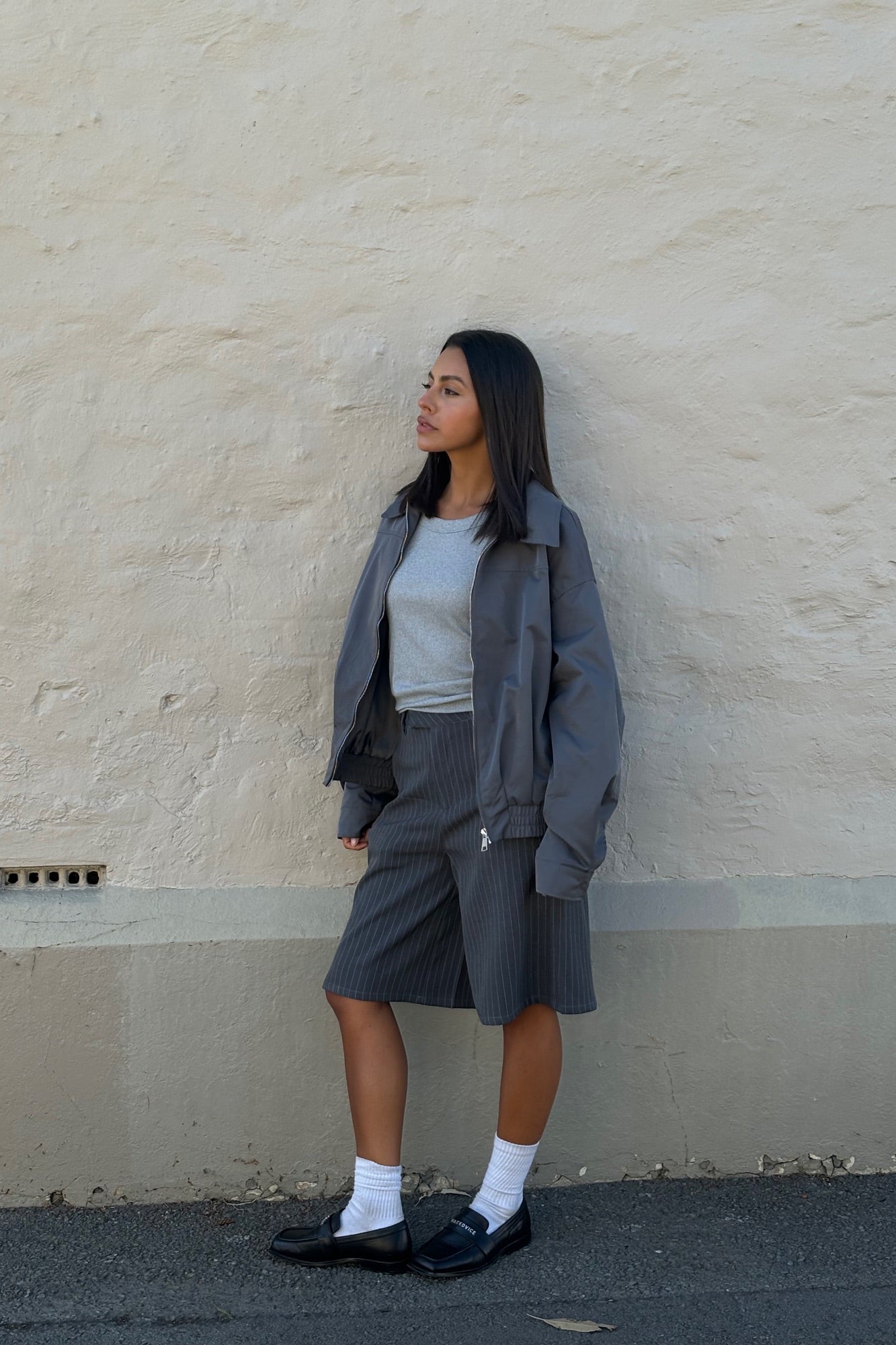 Bailey Bomber Jacket Charcoal