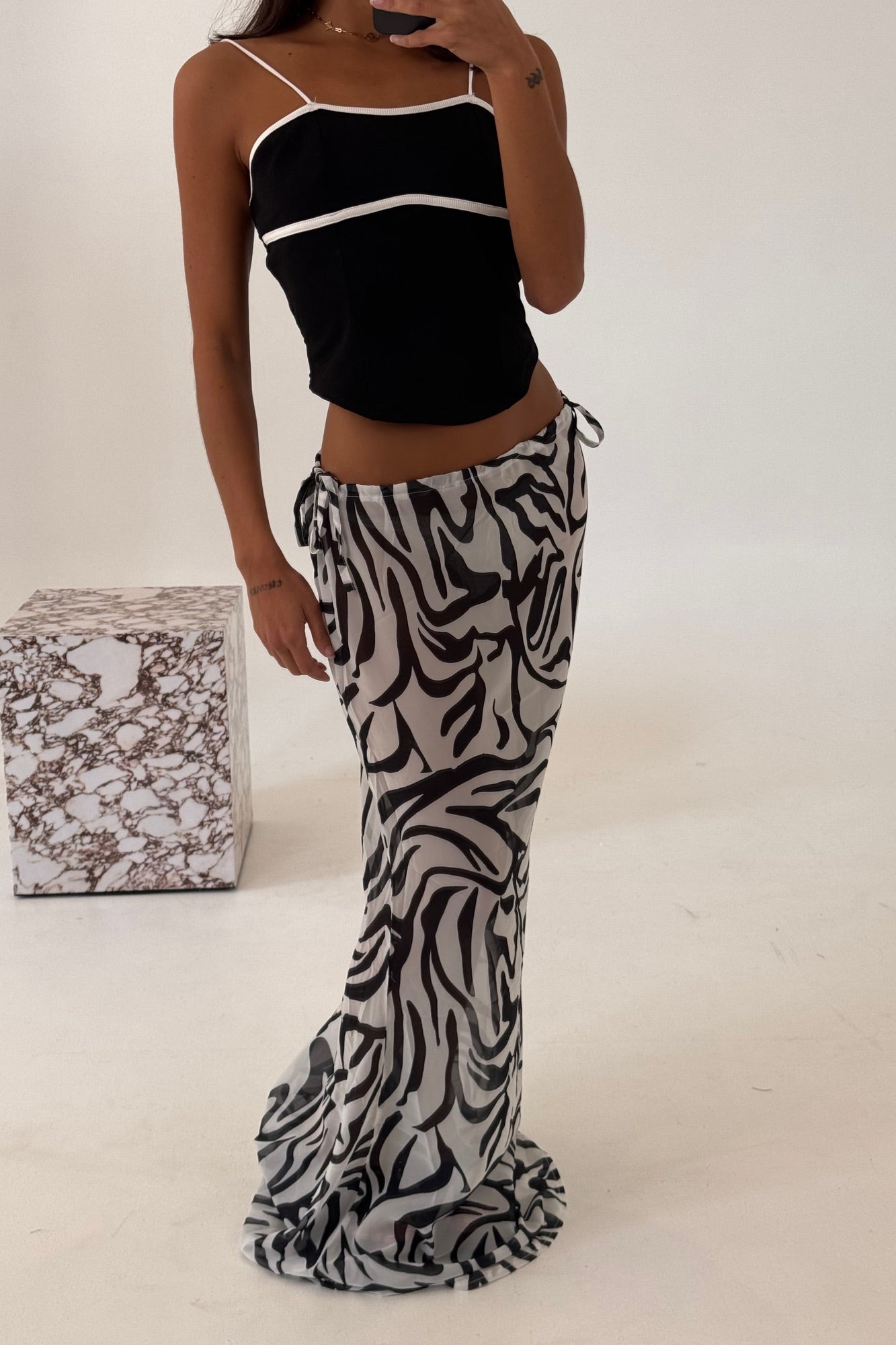 Monique Maxi Skirt Black/White