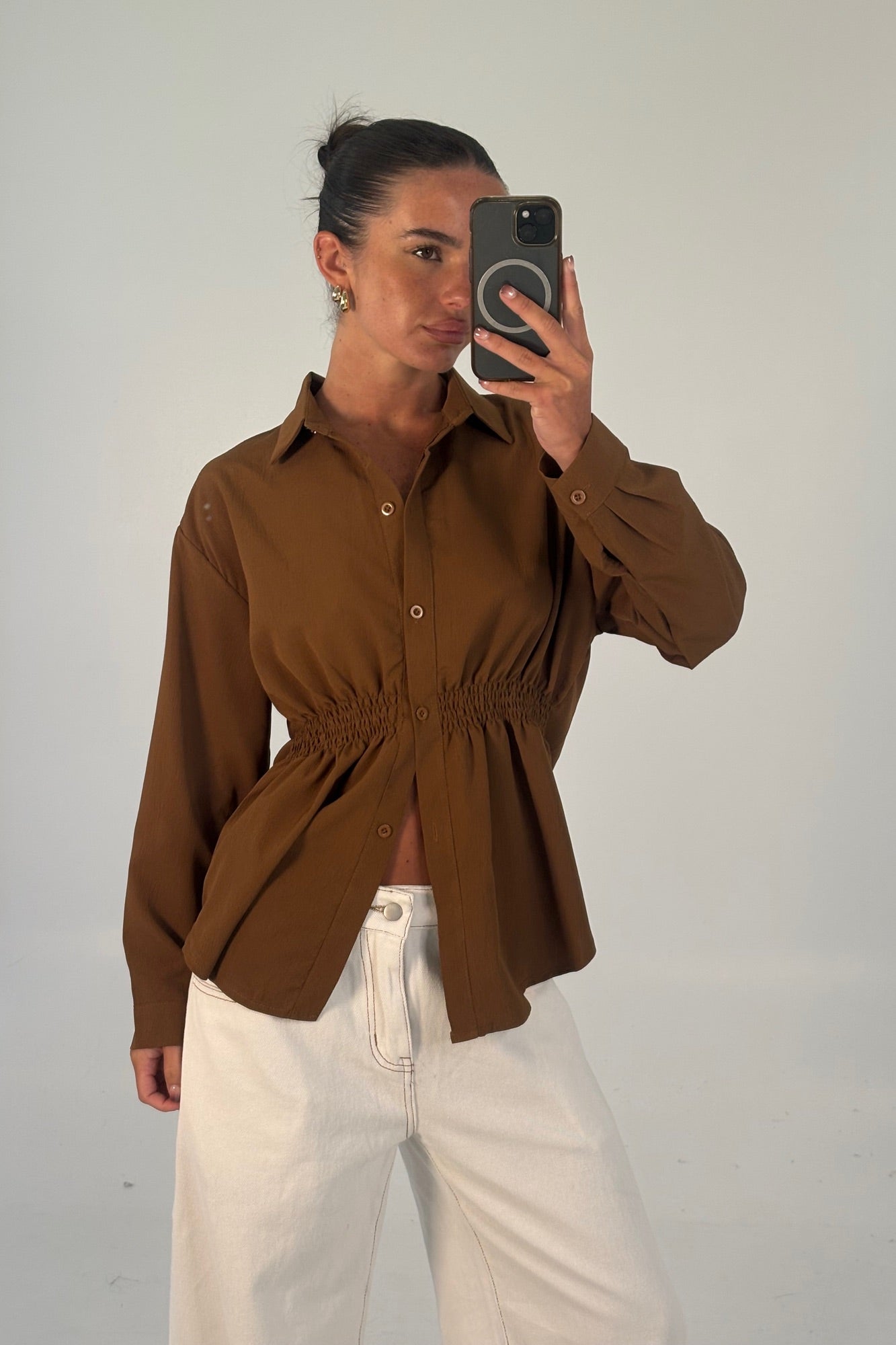 Layla Shirt Chocolate