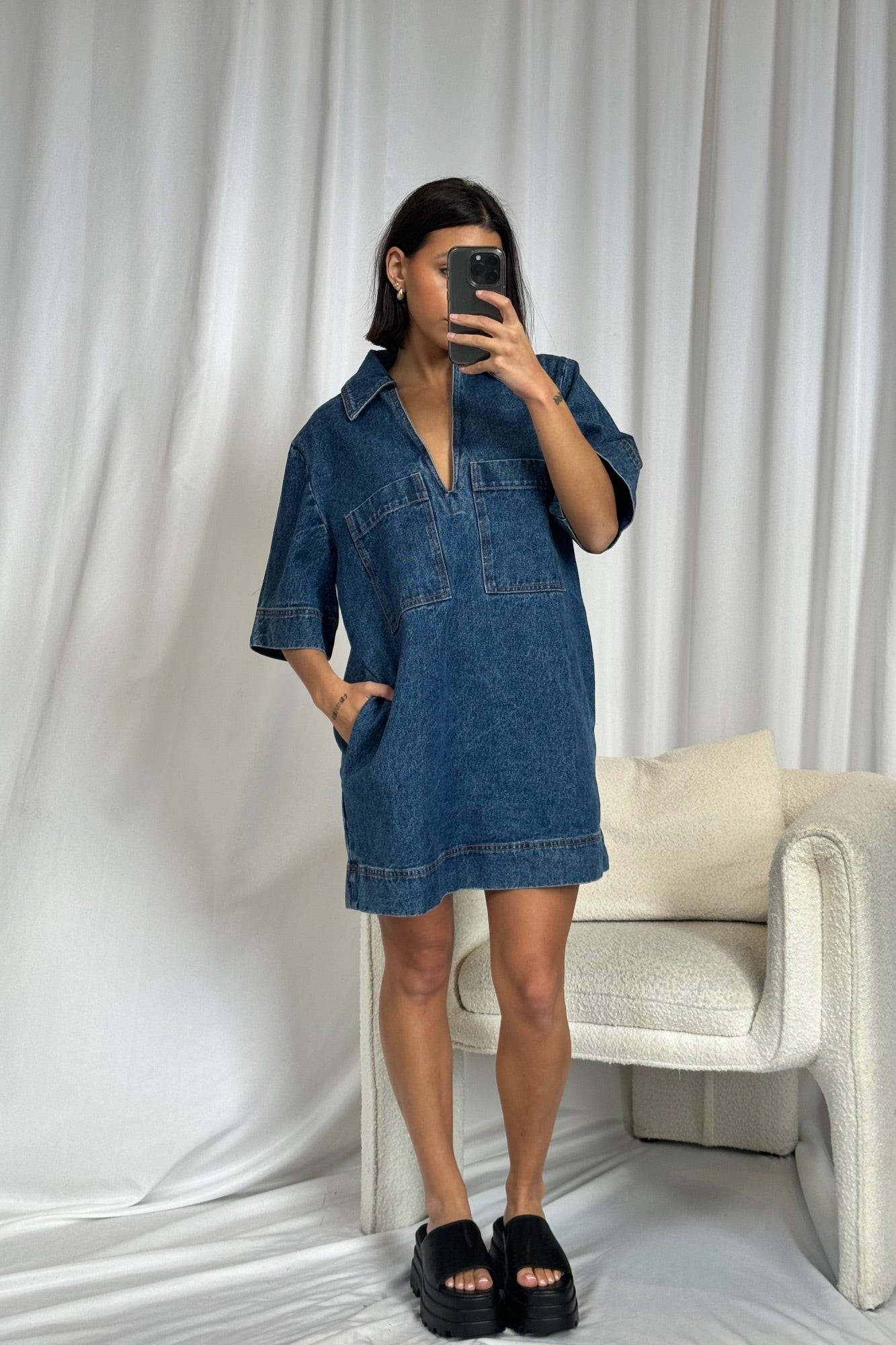 Tara Mini Dress Denim