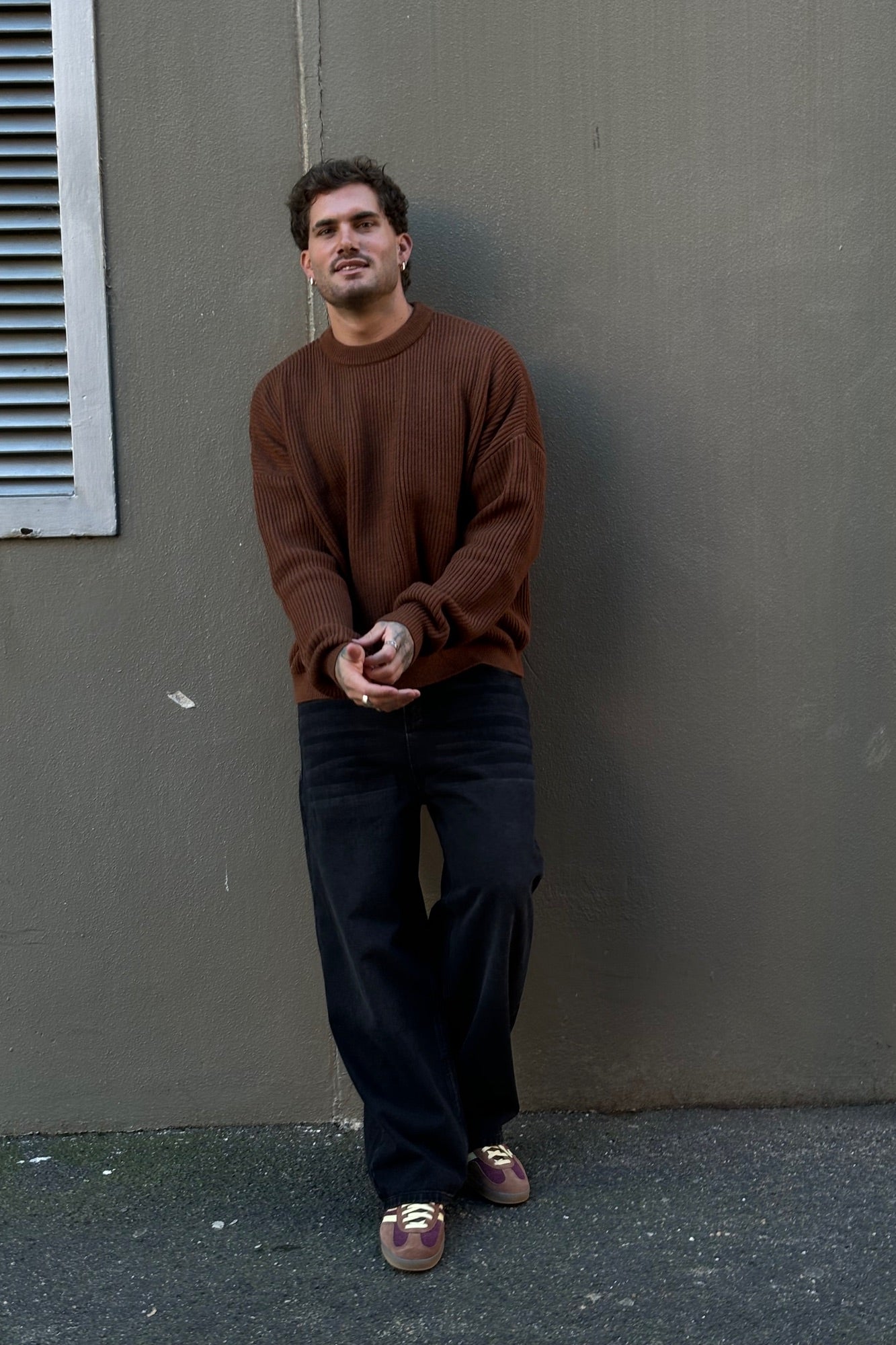 Drop Sleeve Heavy Knit Choc