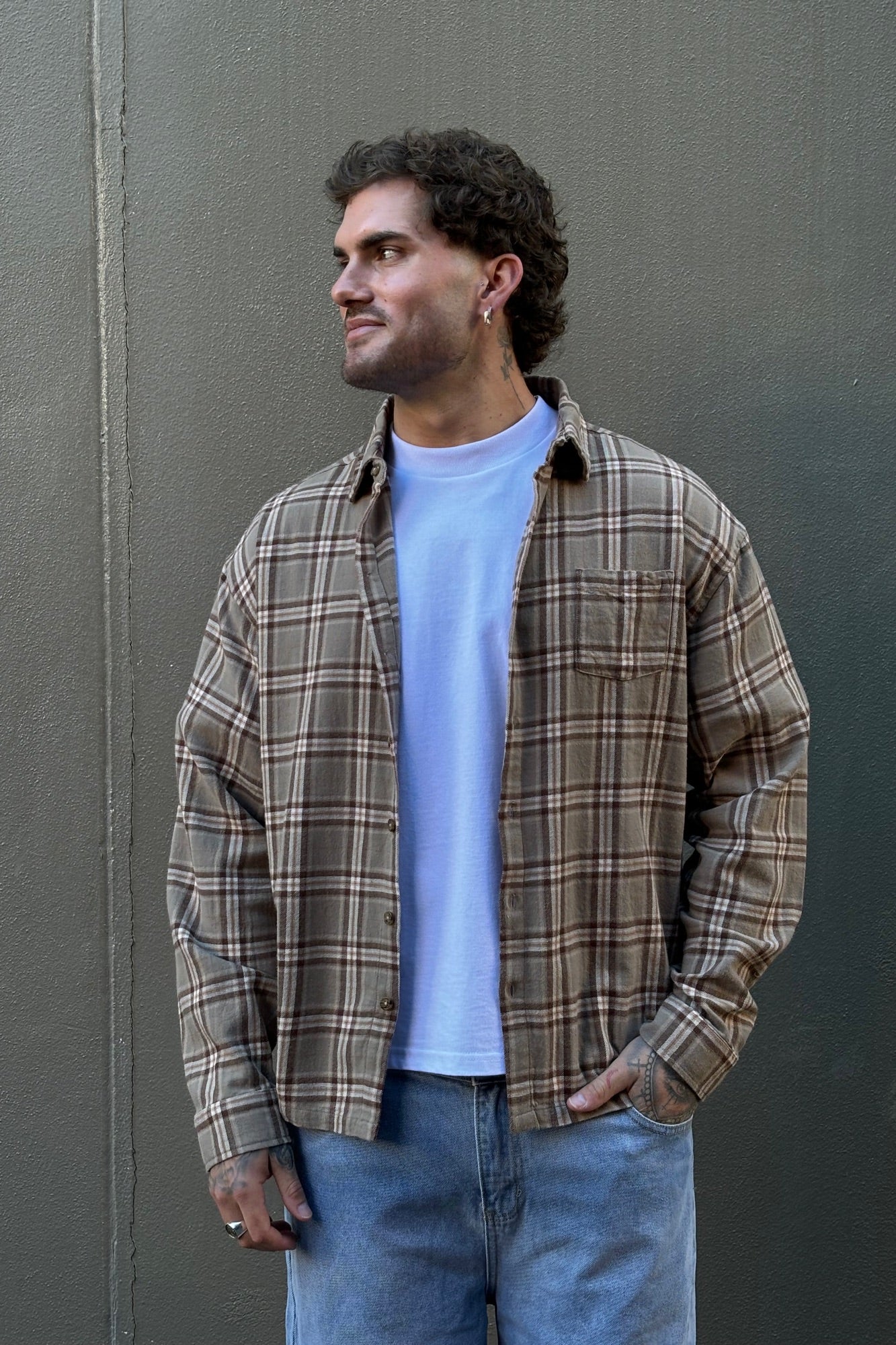 Brooklyn Check Shirt Light Brown