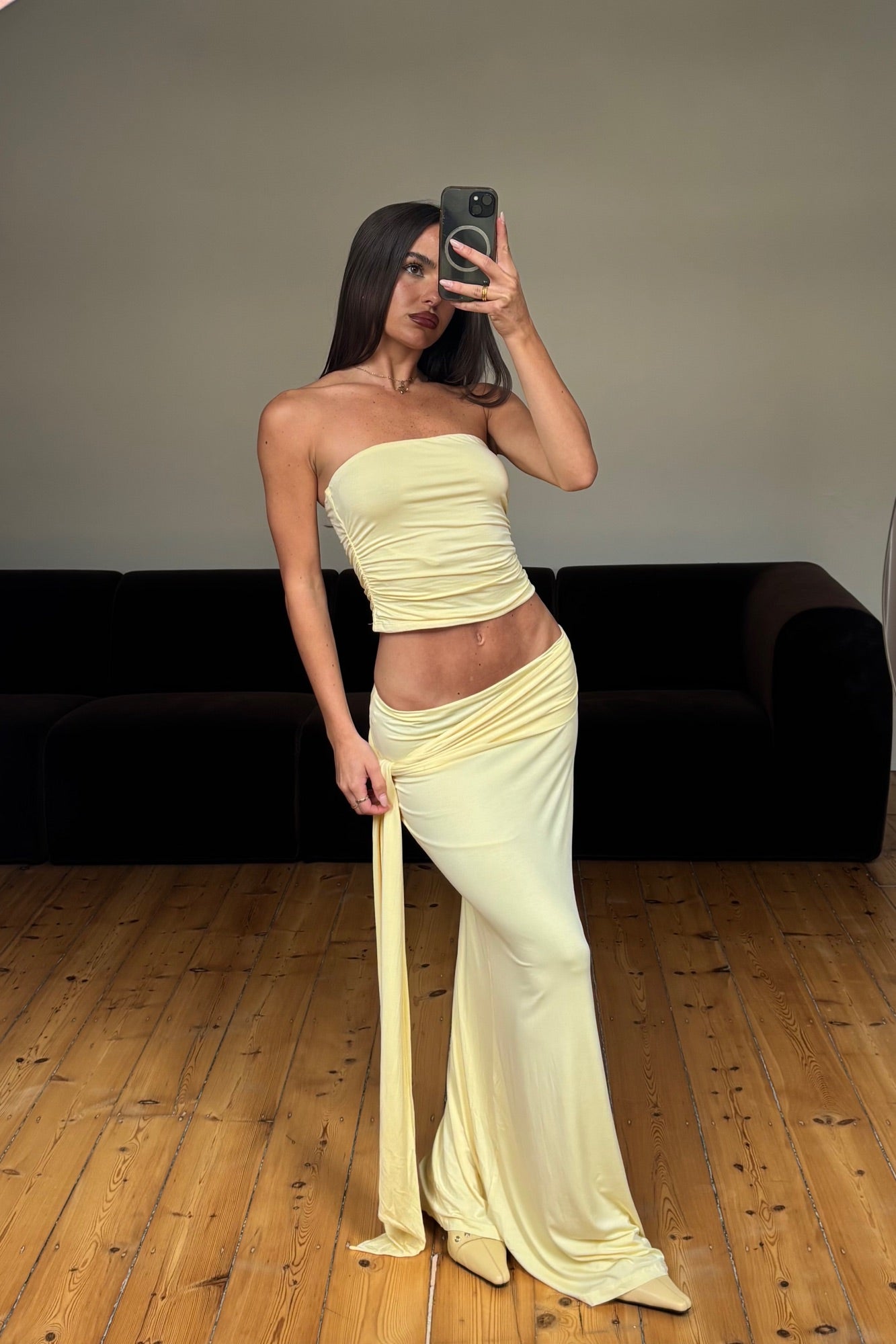 Winslet Maxi Skirt Lemon