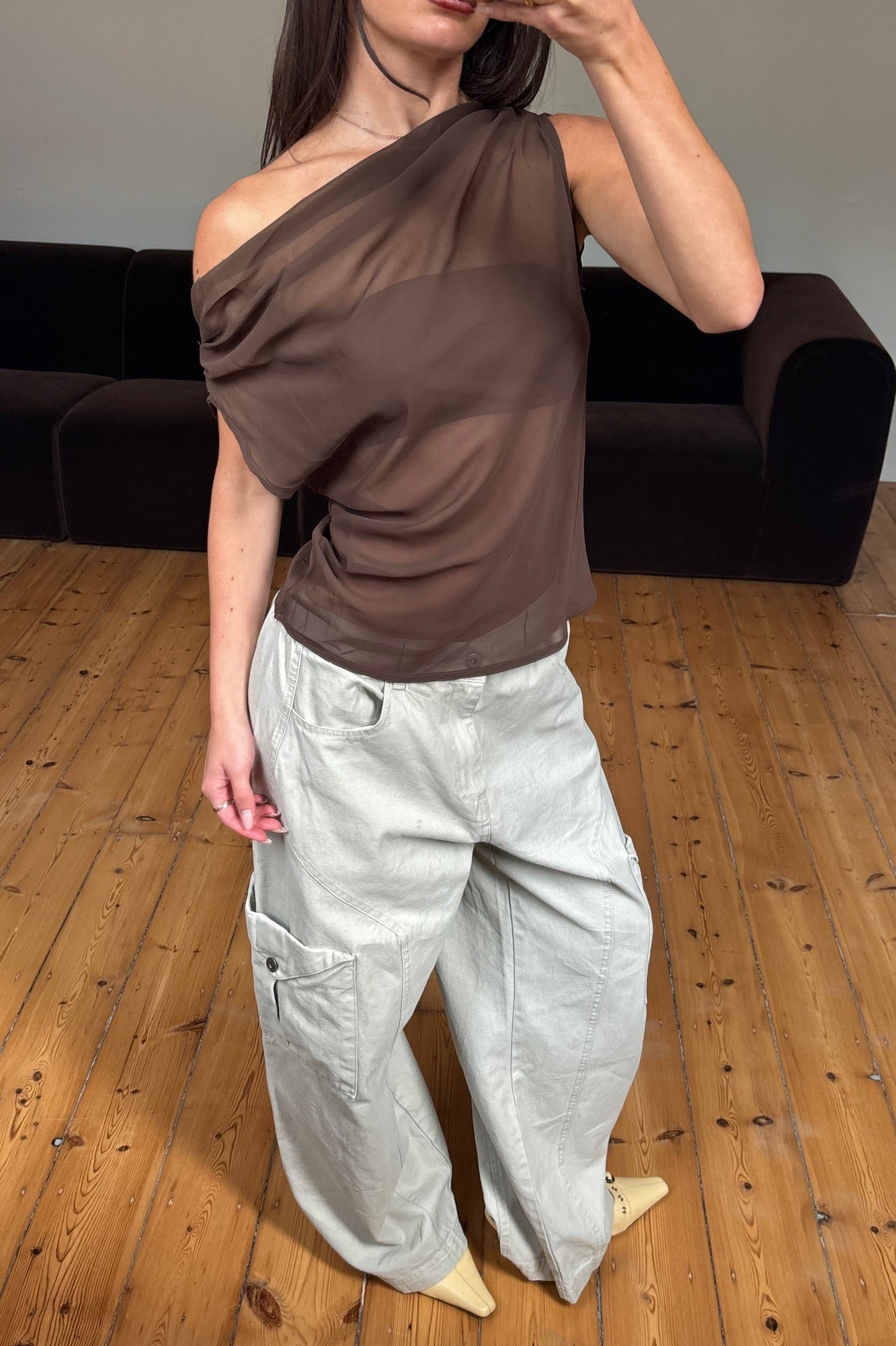 Reign Sheer Top Chocolate