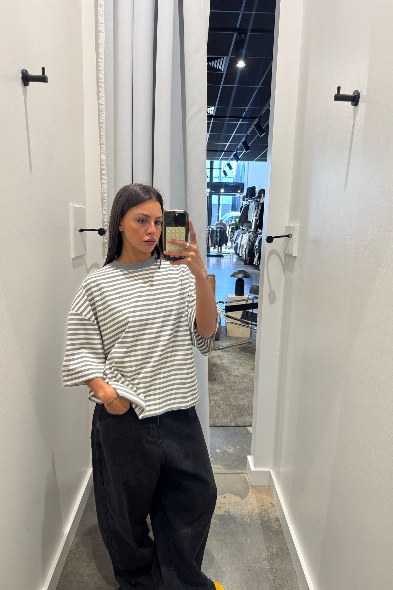 Bloom Short Sleeve Ash Stripe