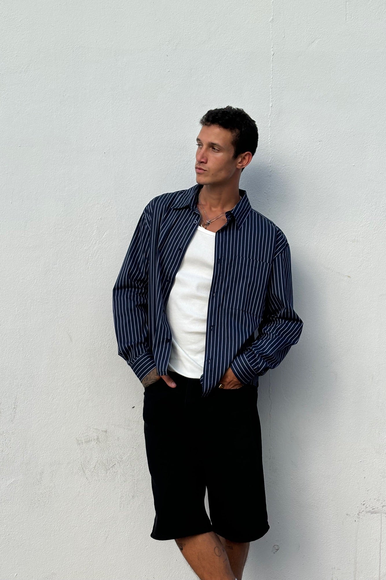 Long Sleeve Box Shirt Navy
