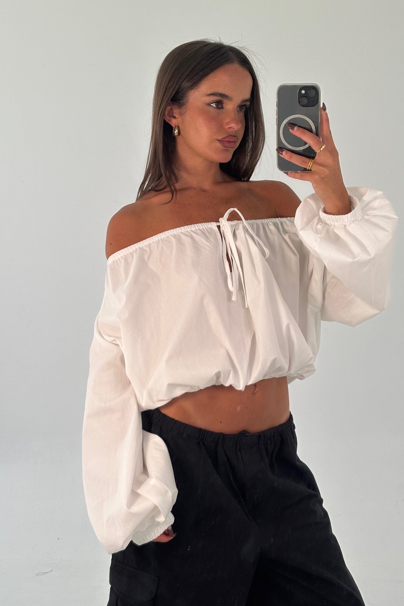 Sarsha Long Sleeve White