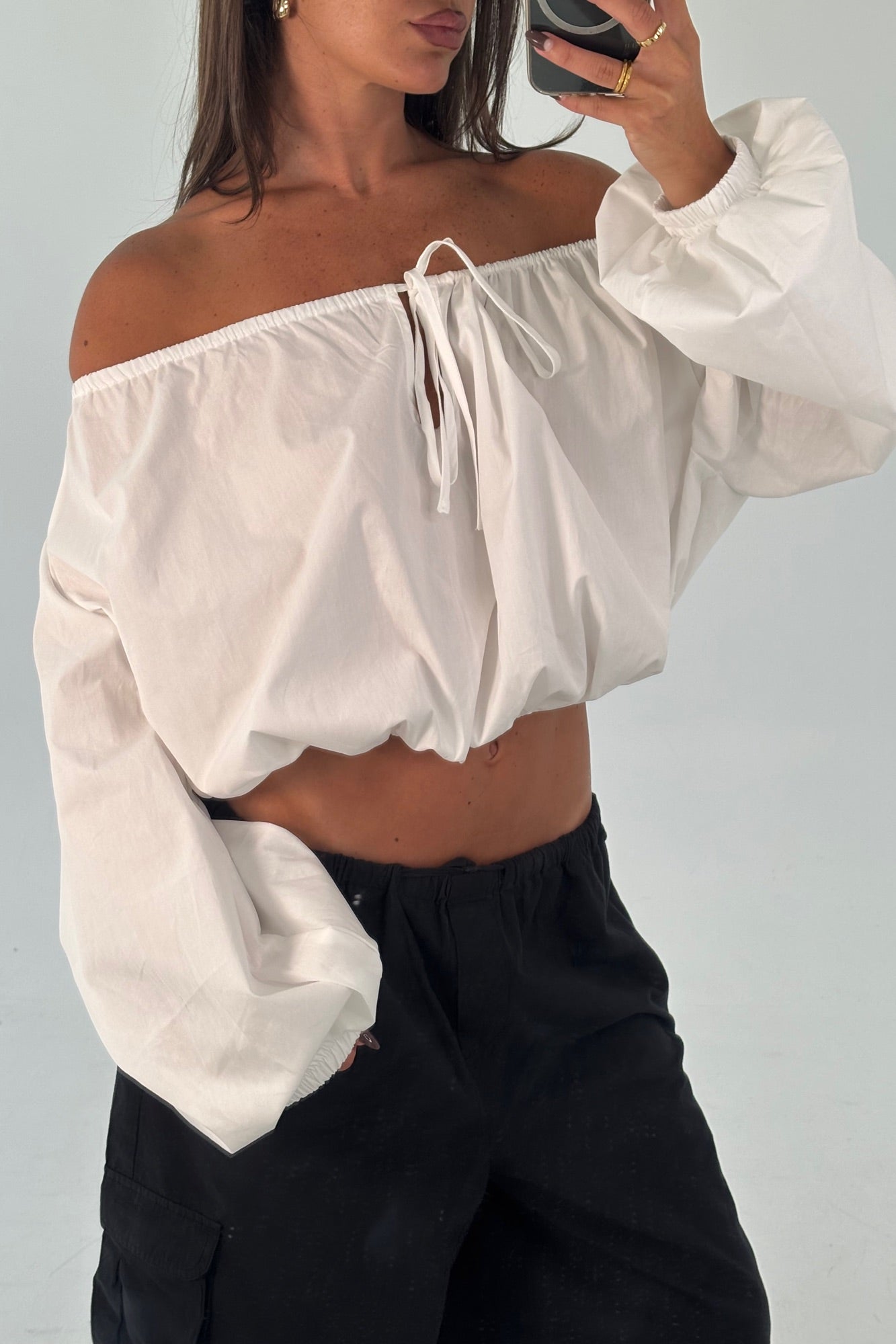 Sarsha Long Sleeve White