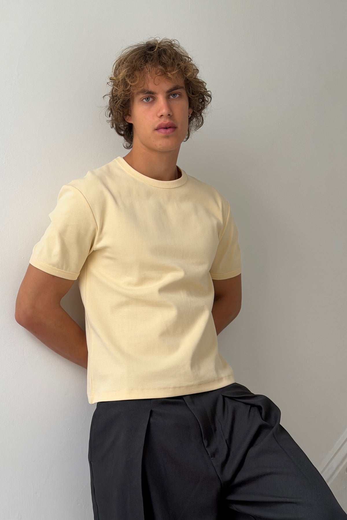 Charlie Ringer Tee Plain Cream