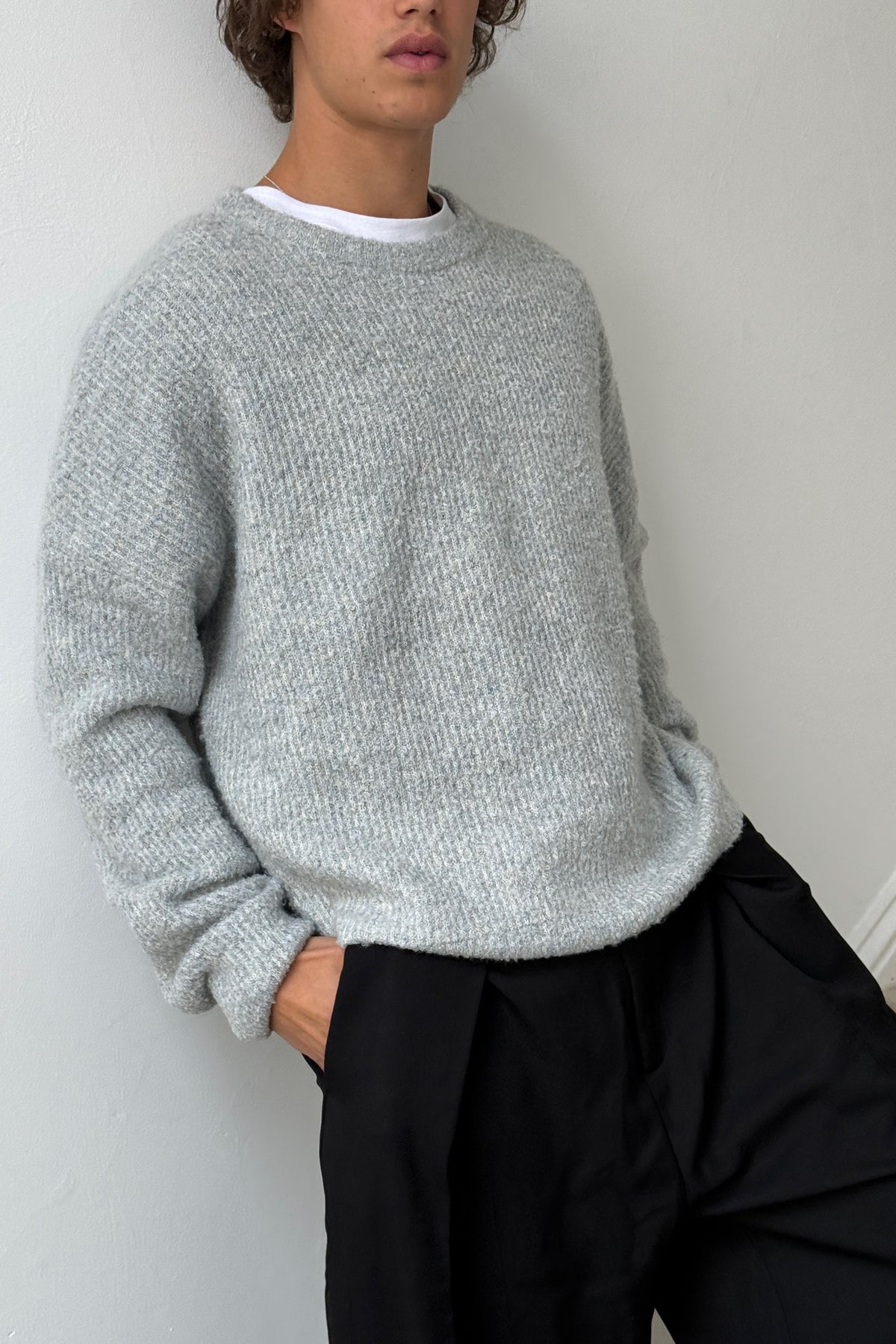 Mohair Knit Grey Marle