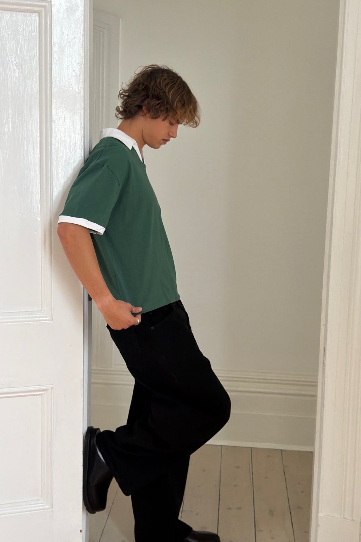 Two Tone Polo Emerald