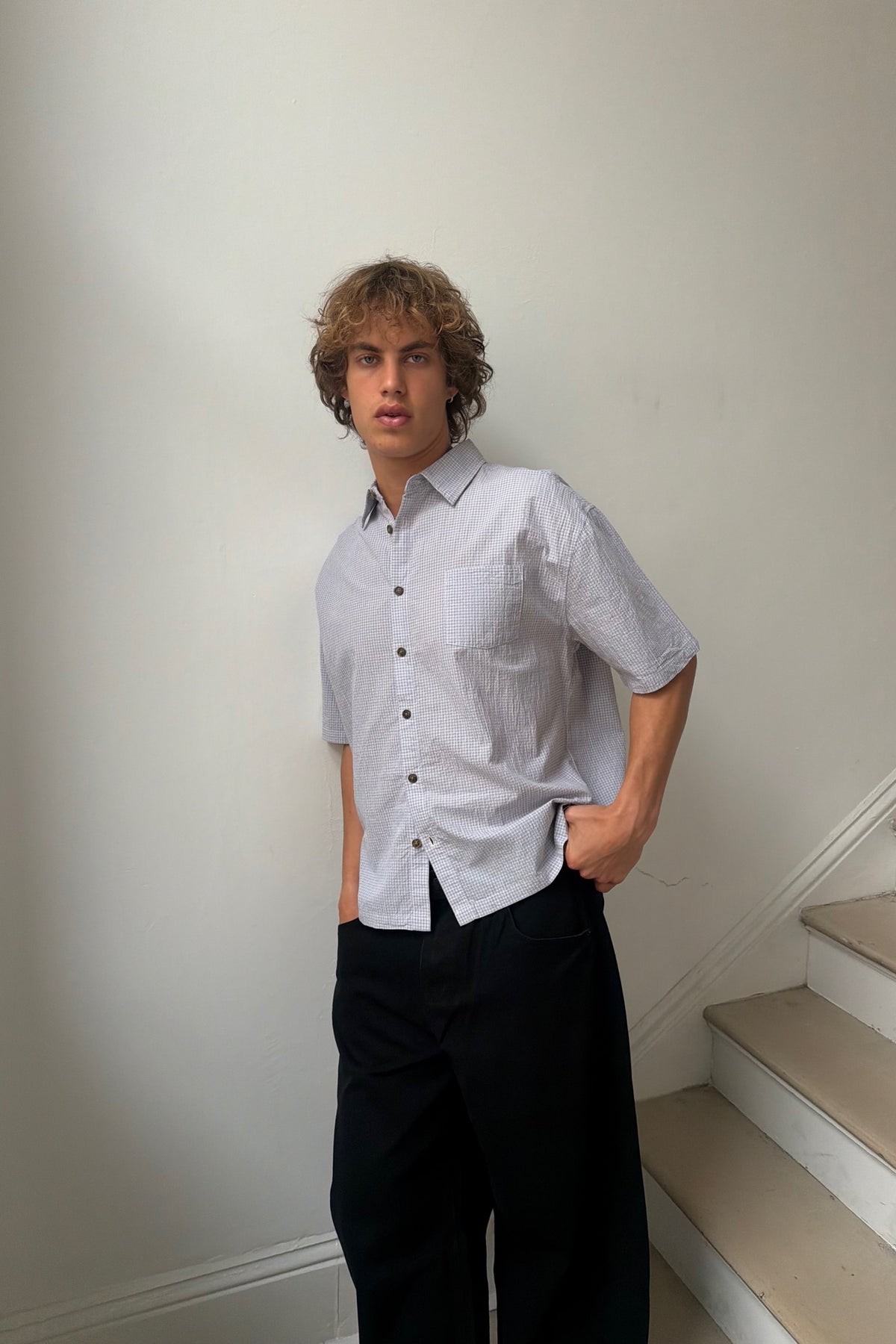 Nathaniel Drop Shirt Soft Grey