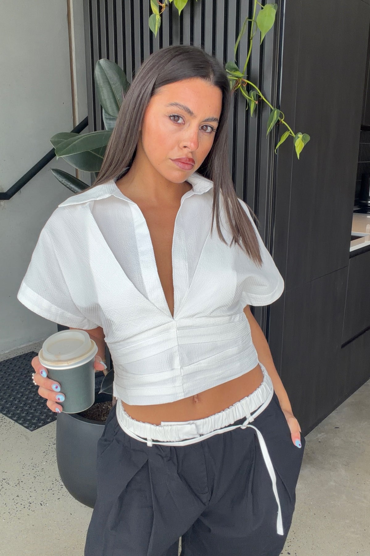 Lyra Crop Shirt Chalk
