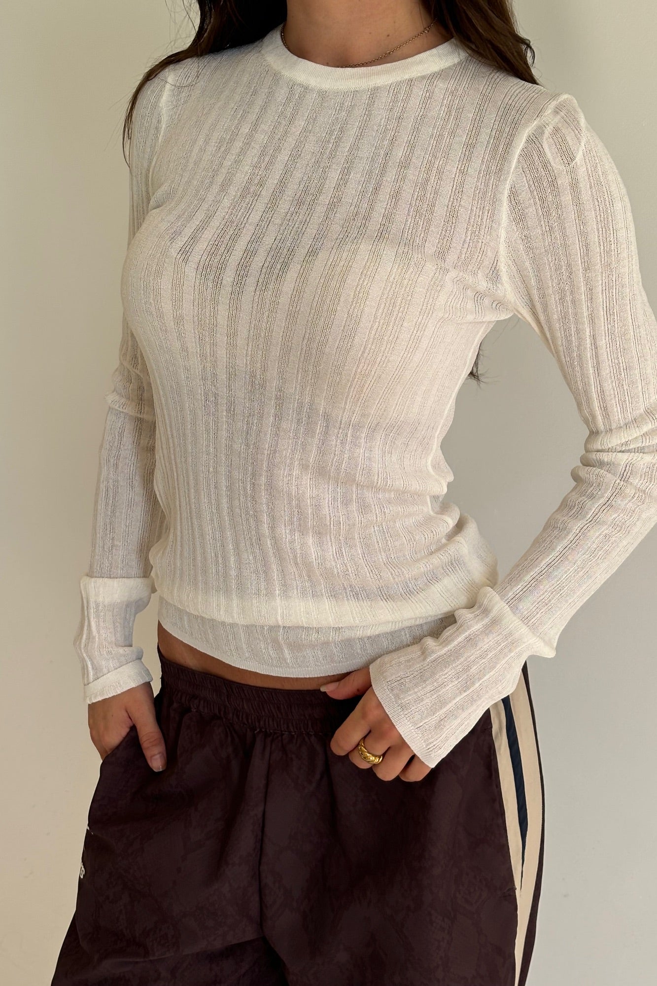 Miley Long Sleeve Top White