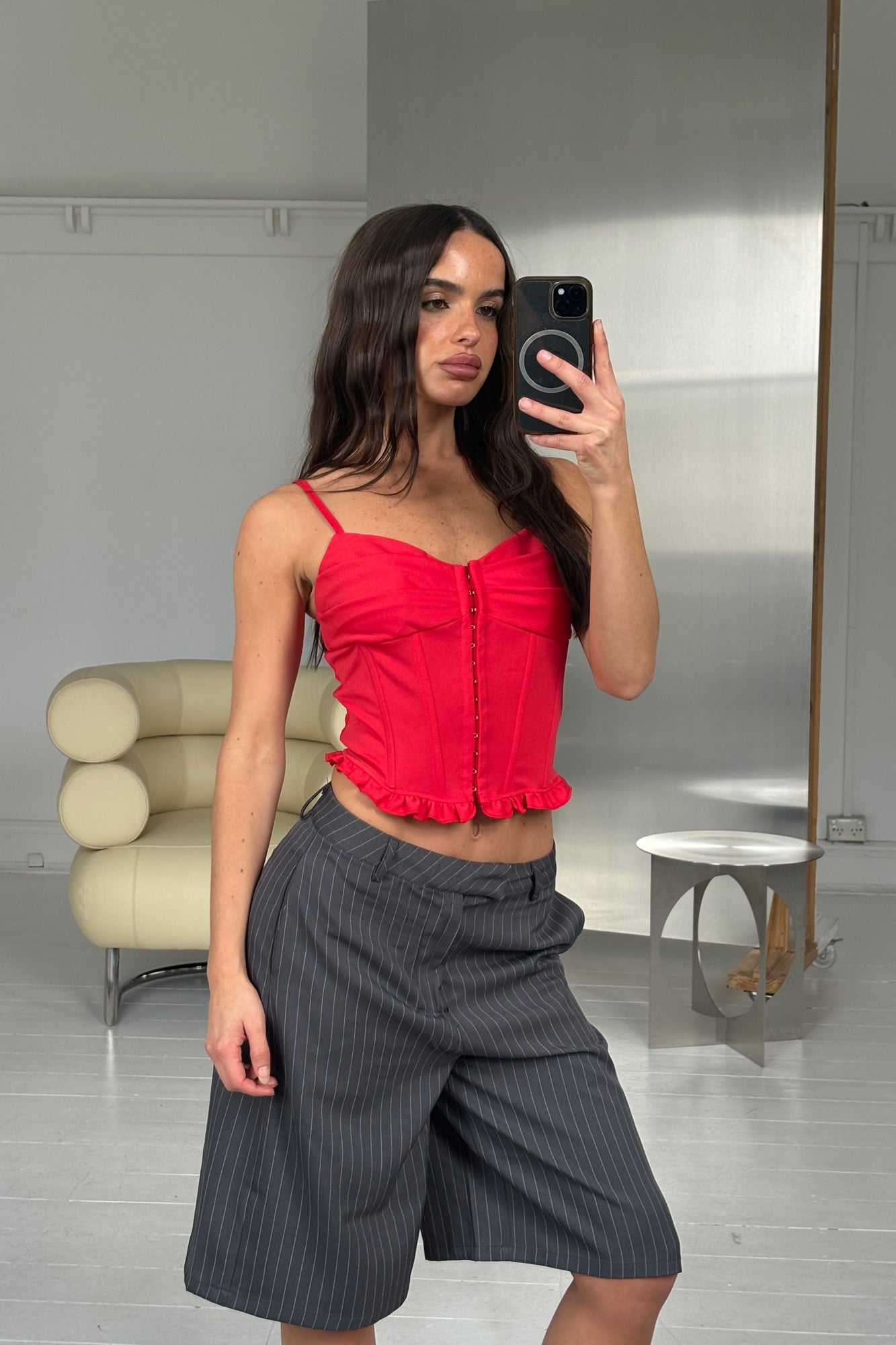 Lenni Corset Top Red