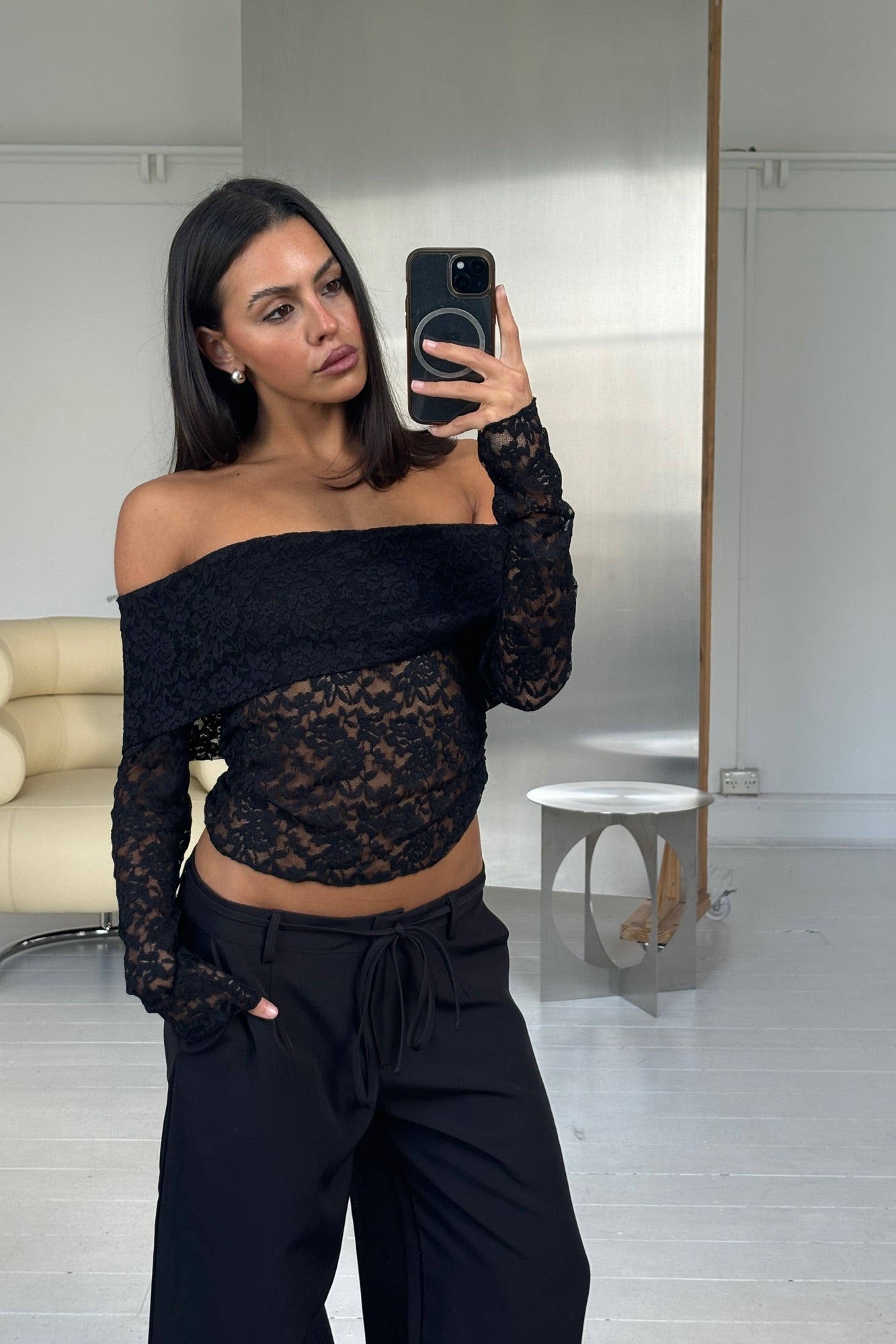 Greta Off The Shoulder Top Black