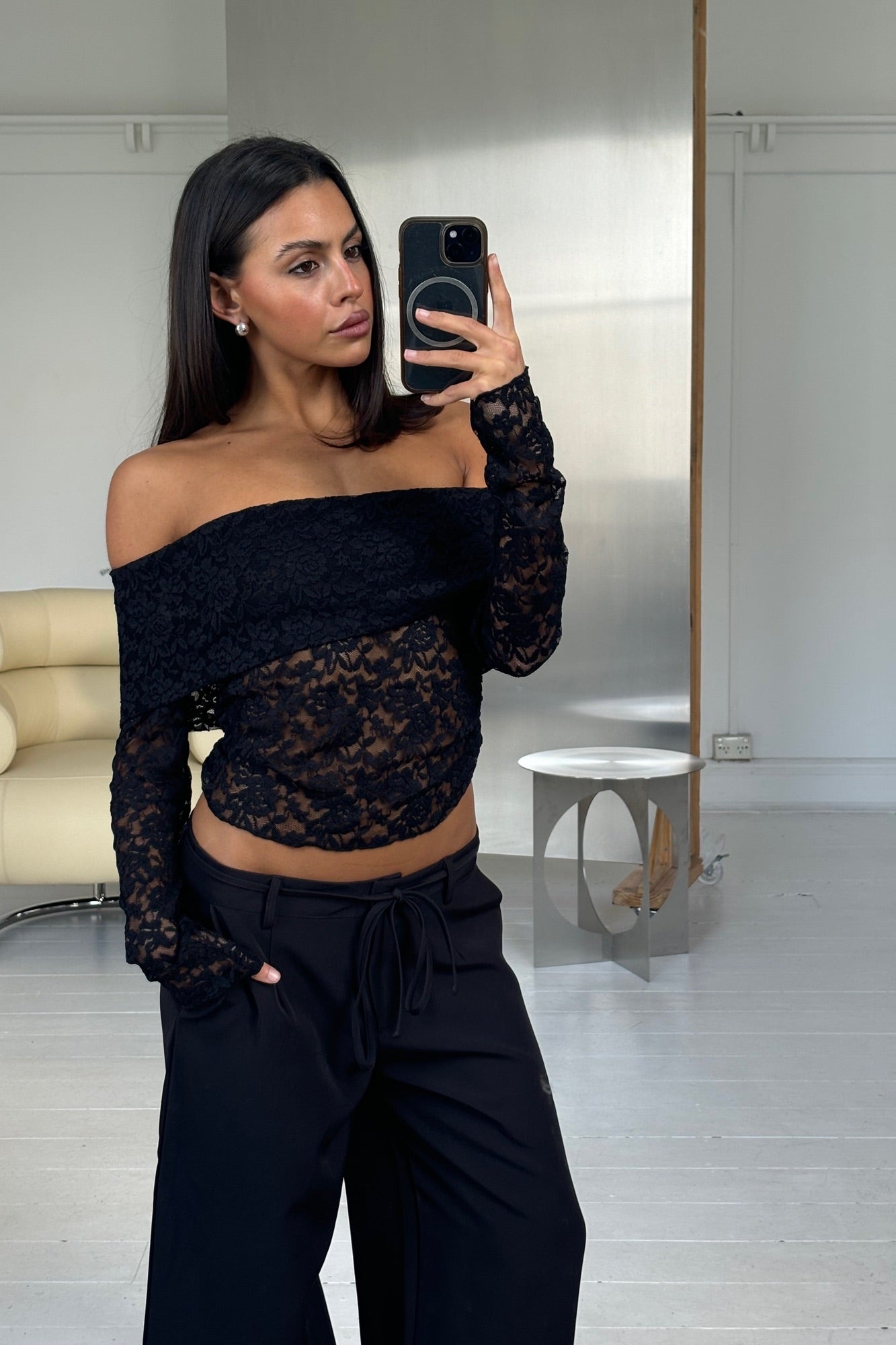 Greta Off The Shoulder Top Black