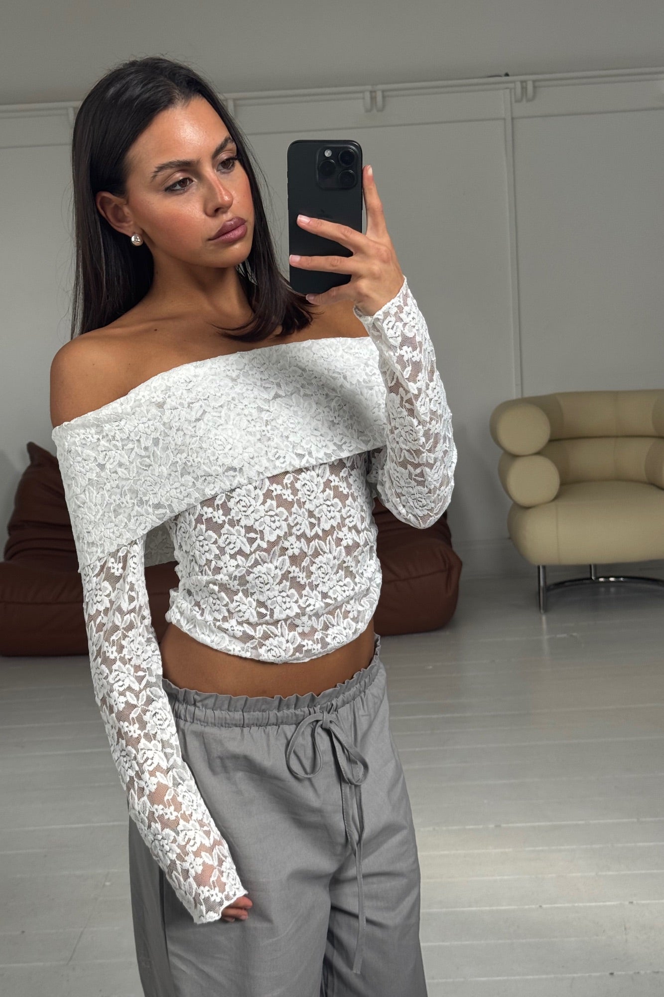 Greta Off The Shoulder Top White