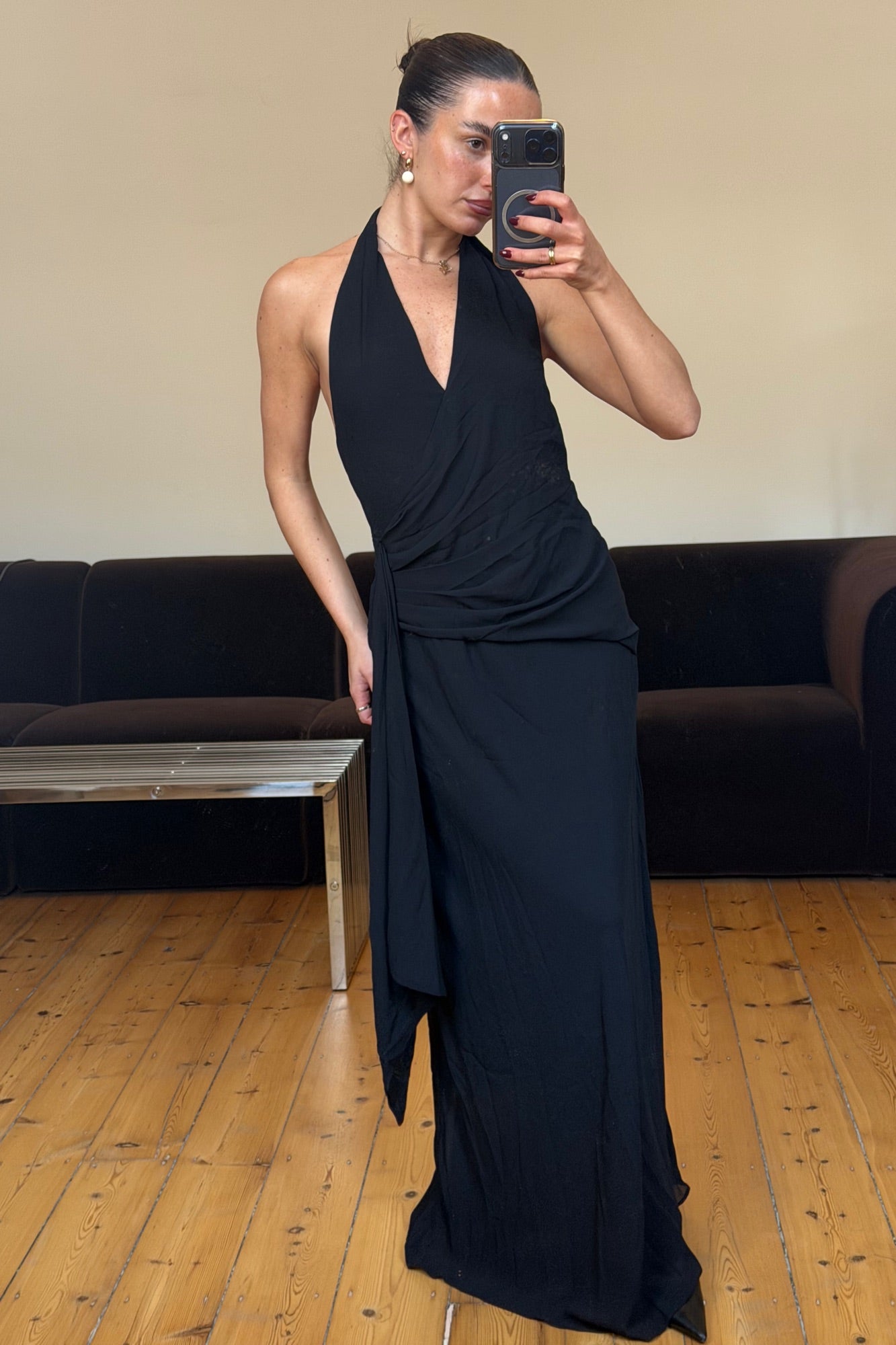 Sarena Midi Dress Black