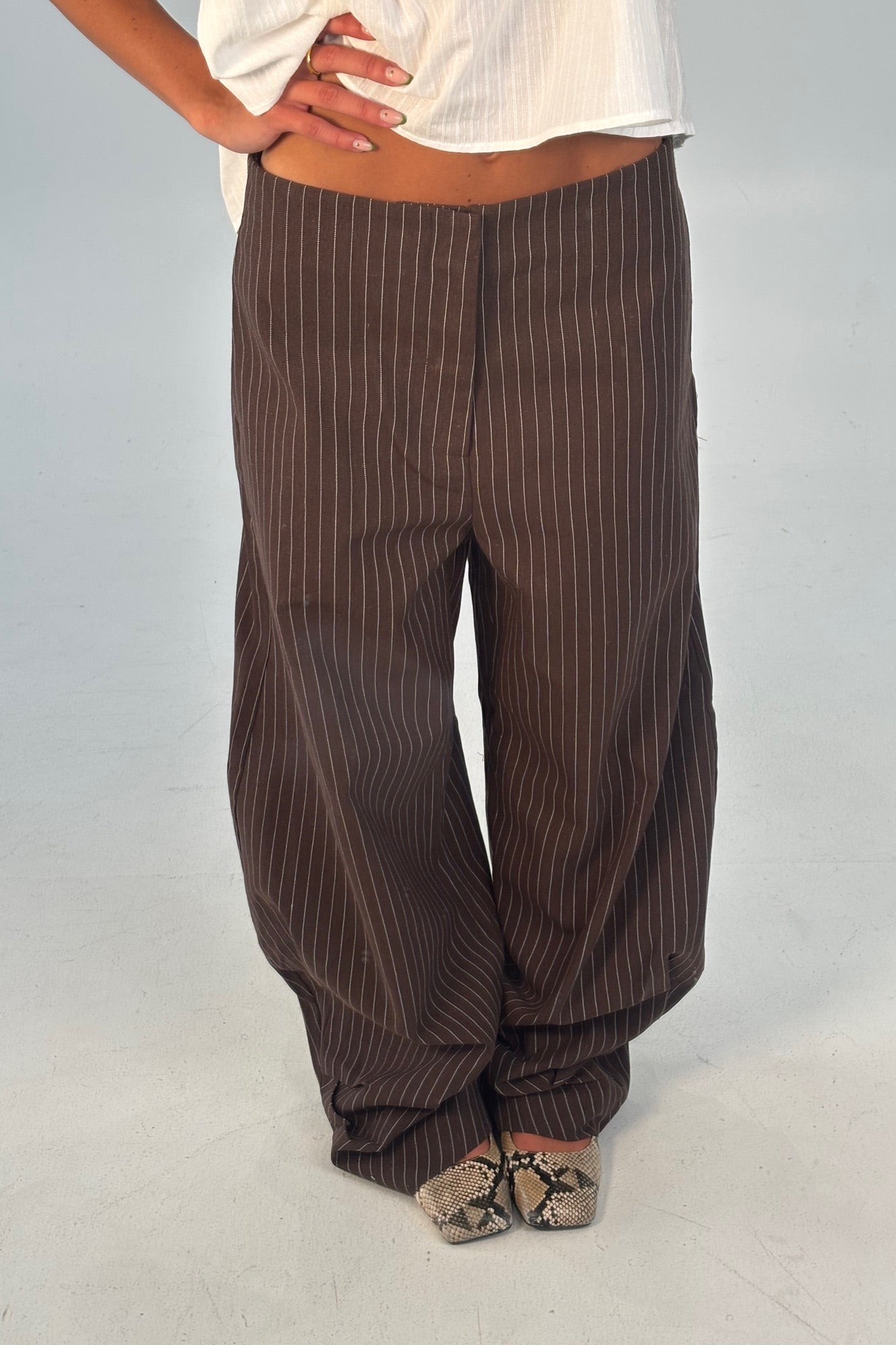 Romley Pinstripe Pant Chocolate