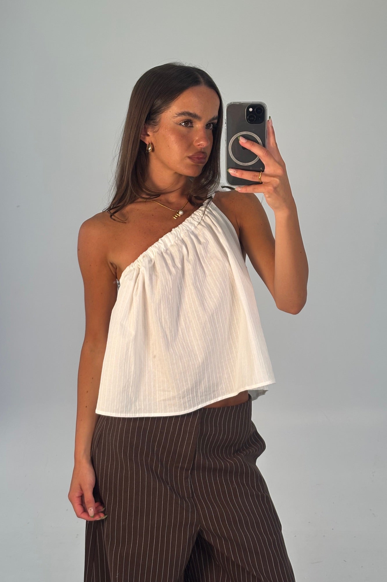 Romley Pinstripe Pant Chocolate