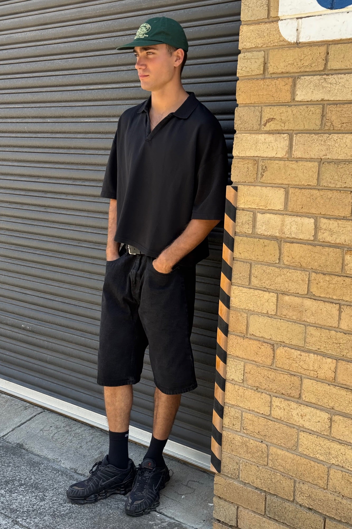 Flint Baggy Denim Jort Black