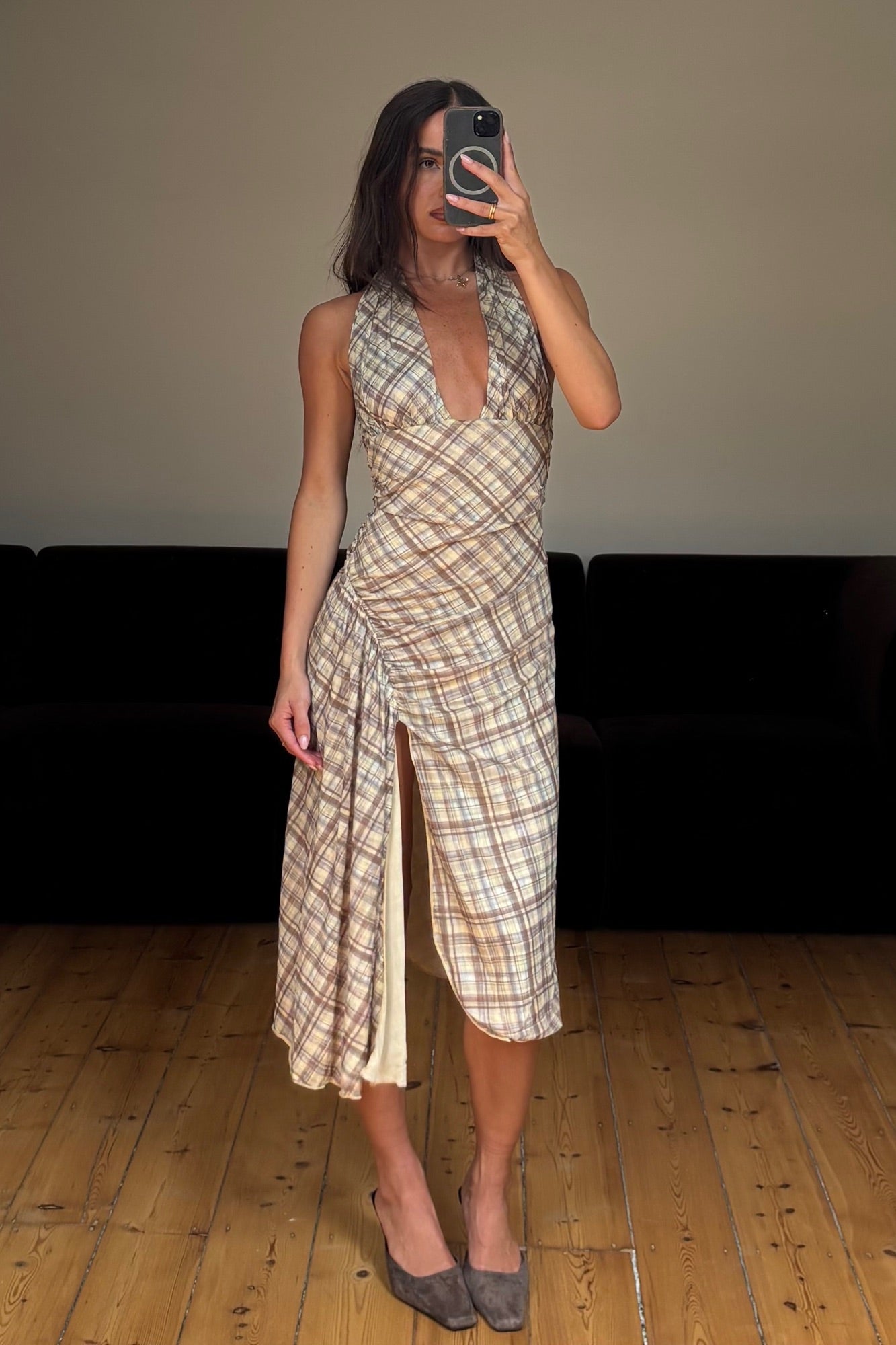 Agnes Dress Maple Plaid