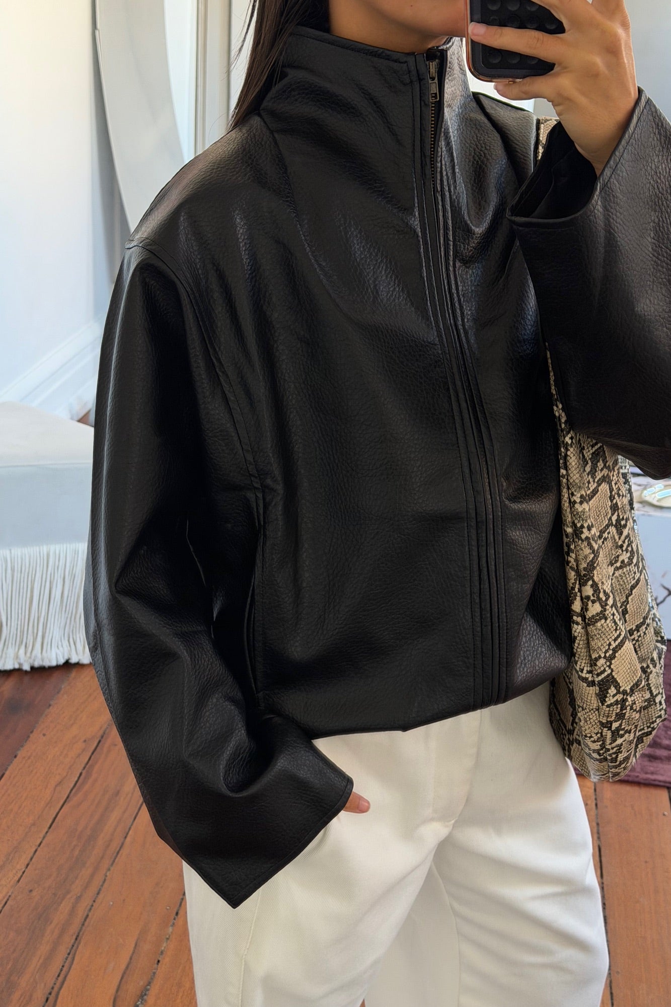 Flora Funnel Neck Jacket Black