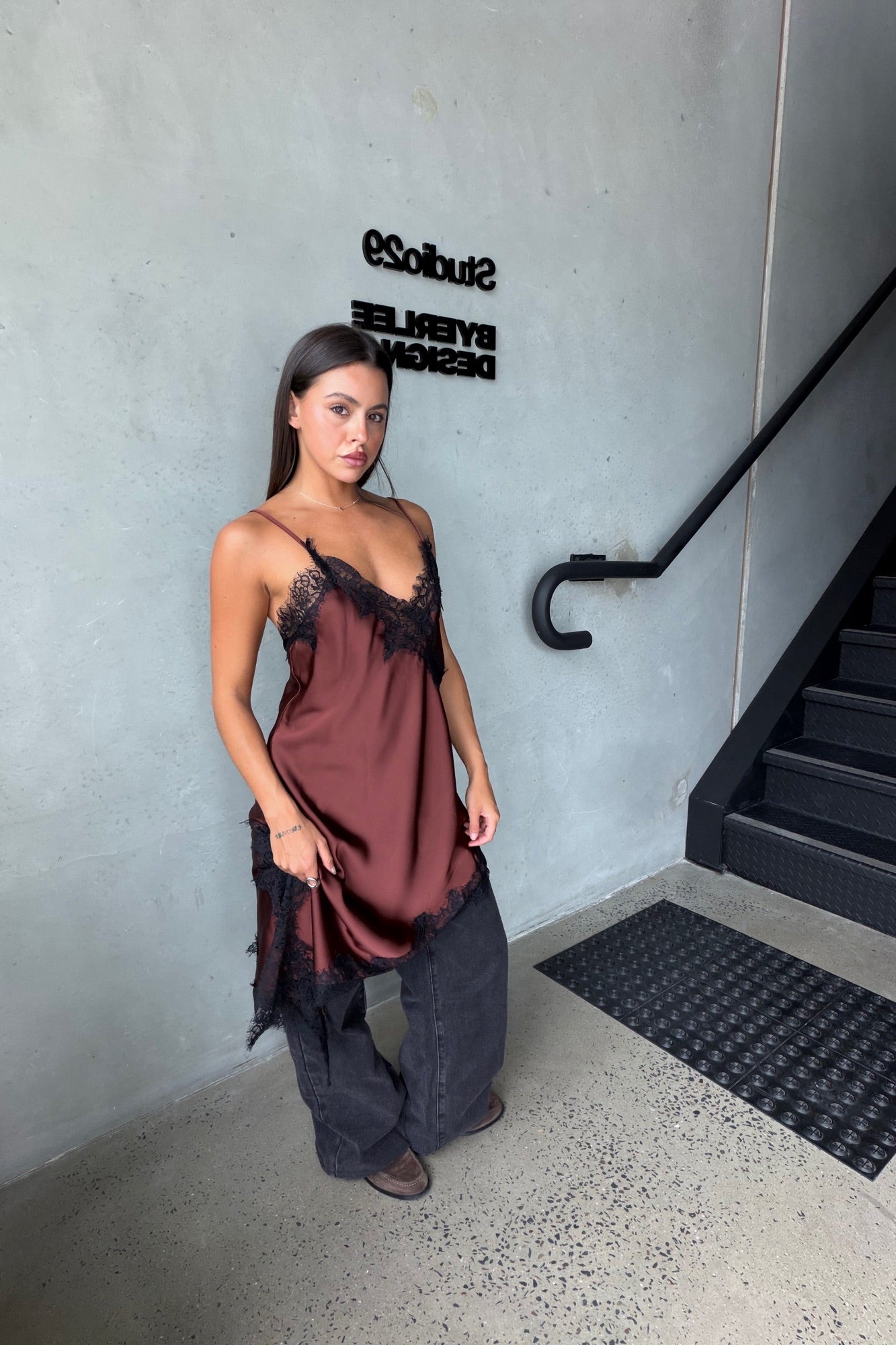 Electra Lace Dress Chocolate - FINAL SALE