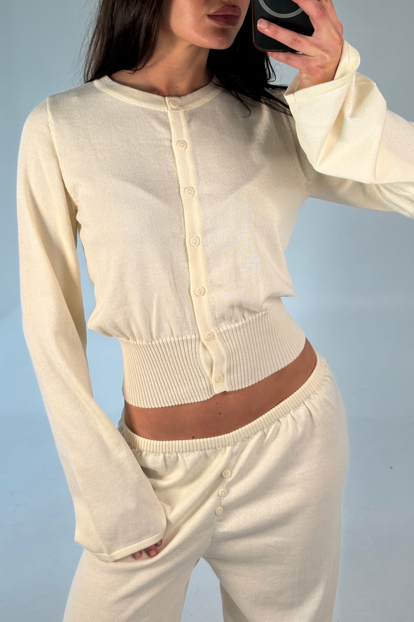 August Button Up Top Cream - FINAL SALE