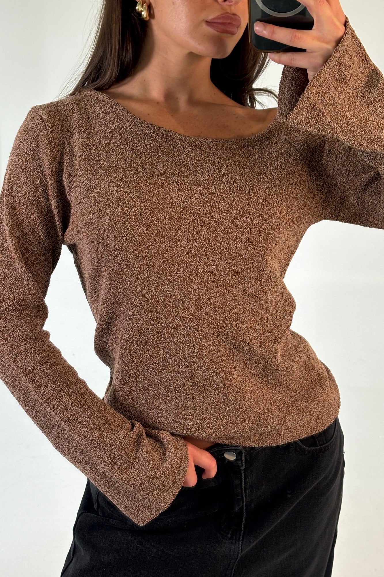 Hannah Long Sleeve Top Hazelnut