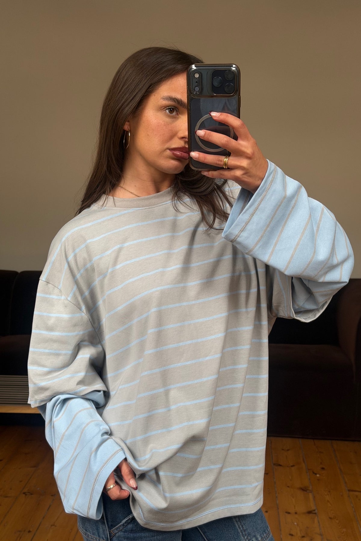 Bottega Shirt Cloudy Sky Stripe