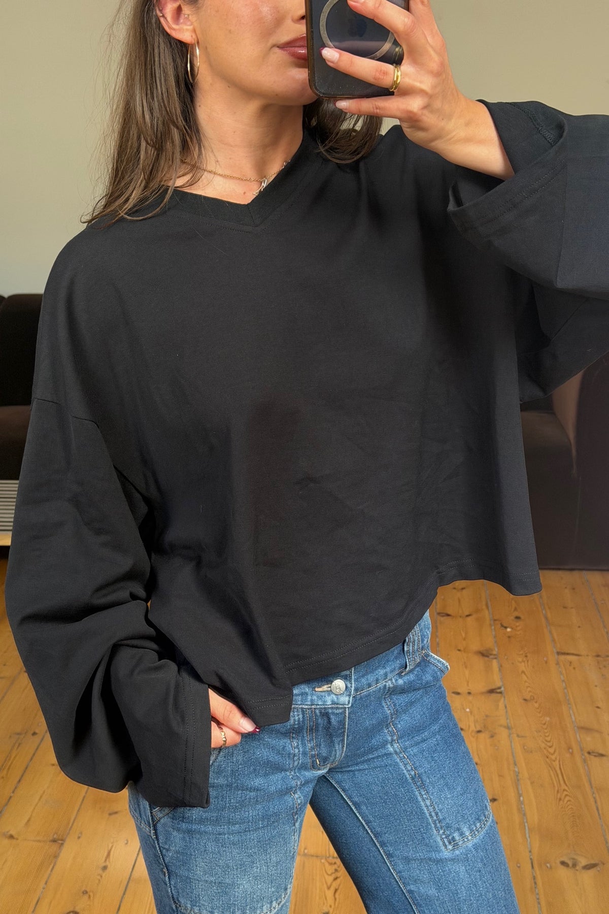 Bloom V Long Sleeve Onyx