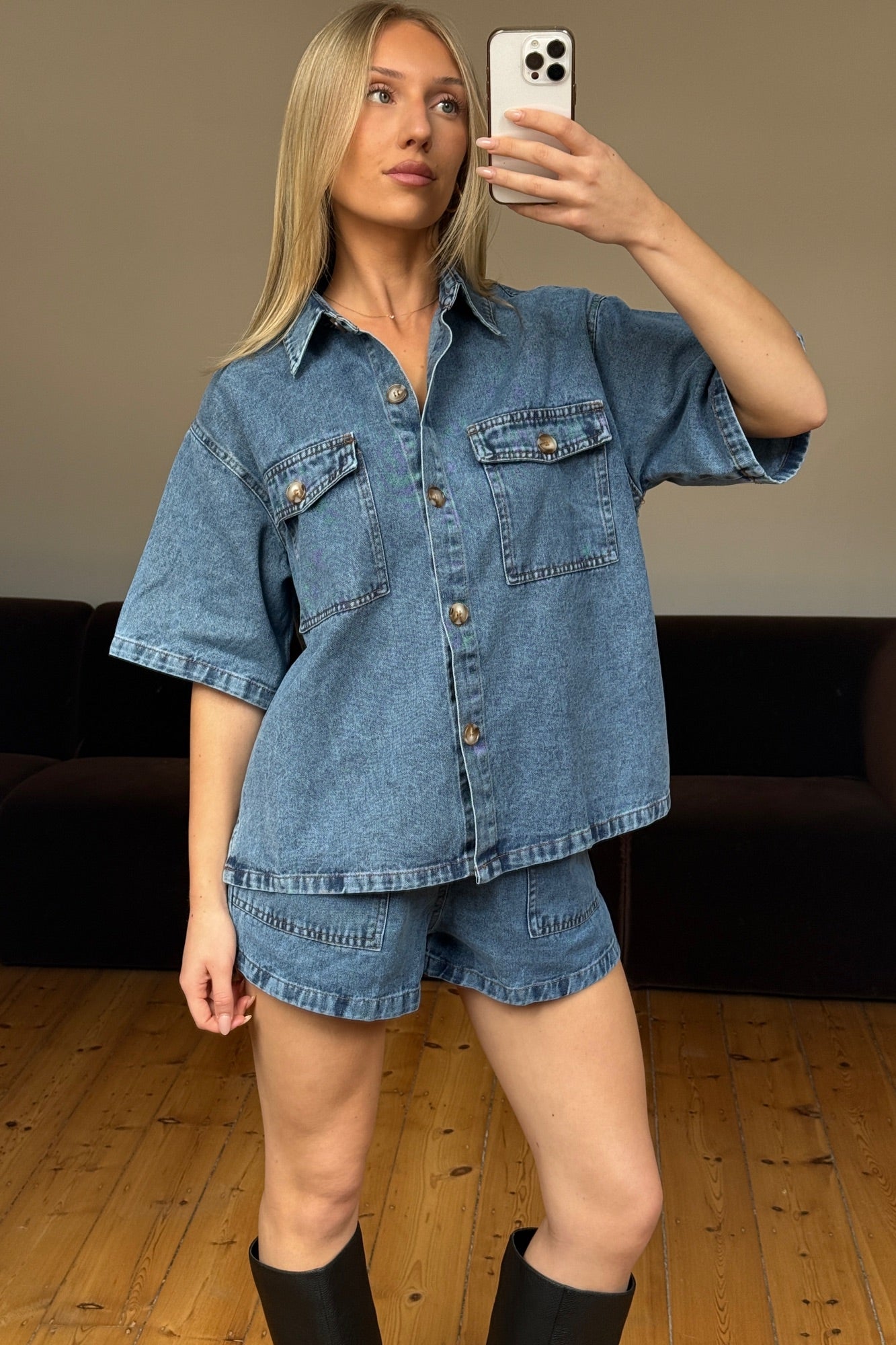 Delaney Denim Set Light Blue
