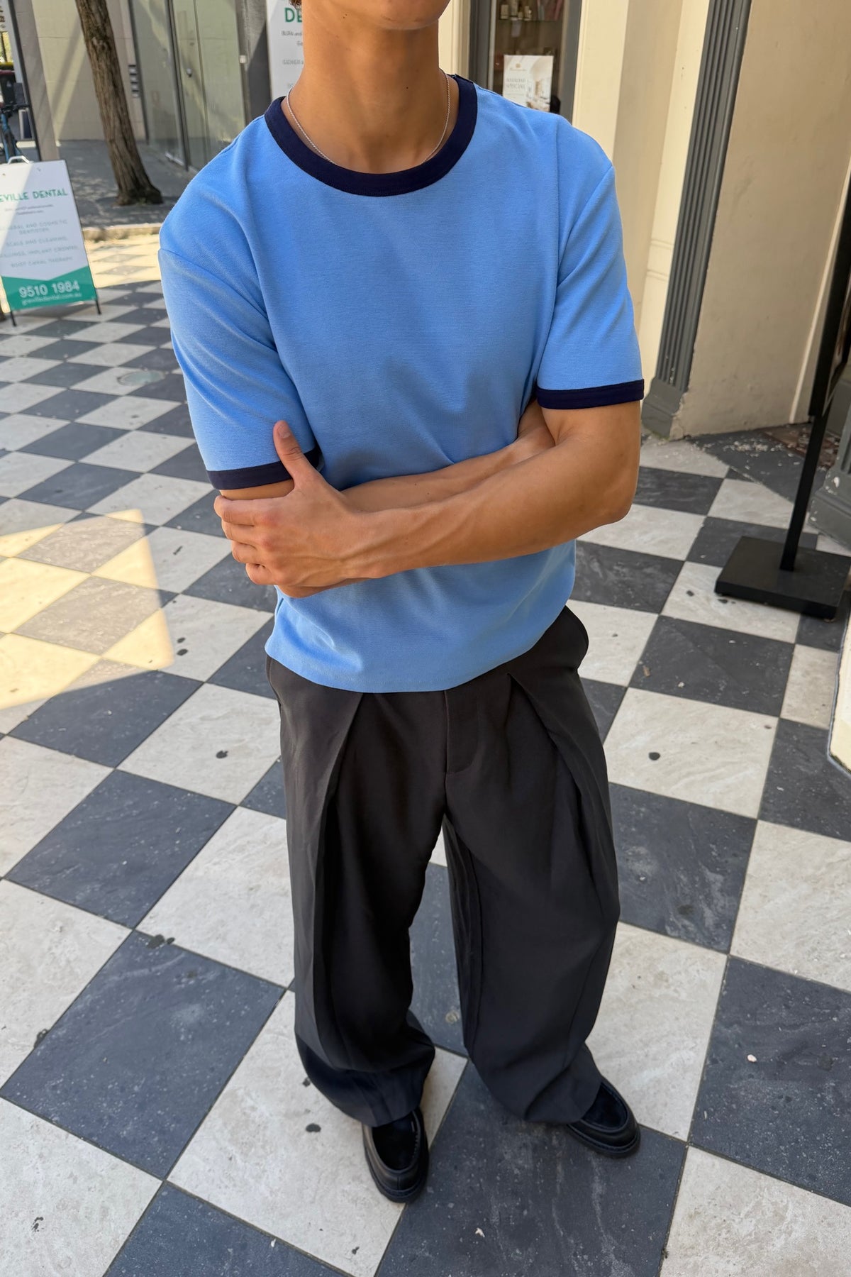 Charlie Ringer Tee Blue