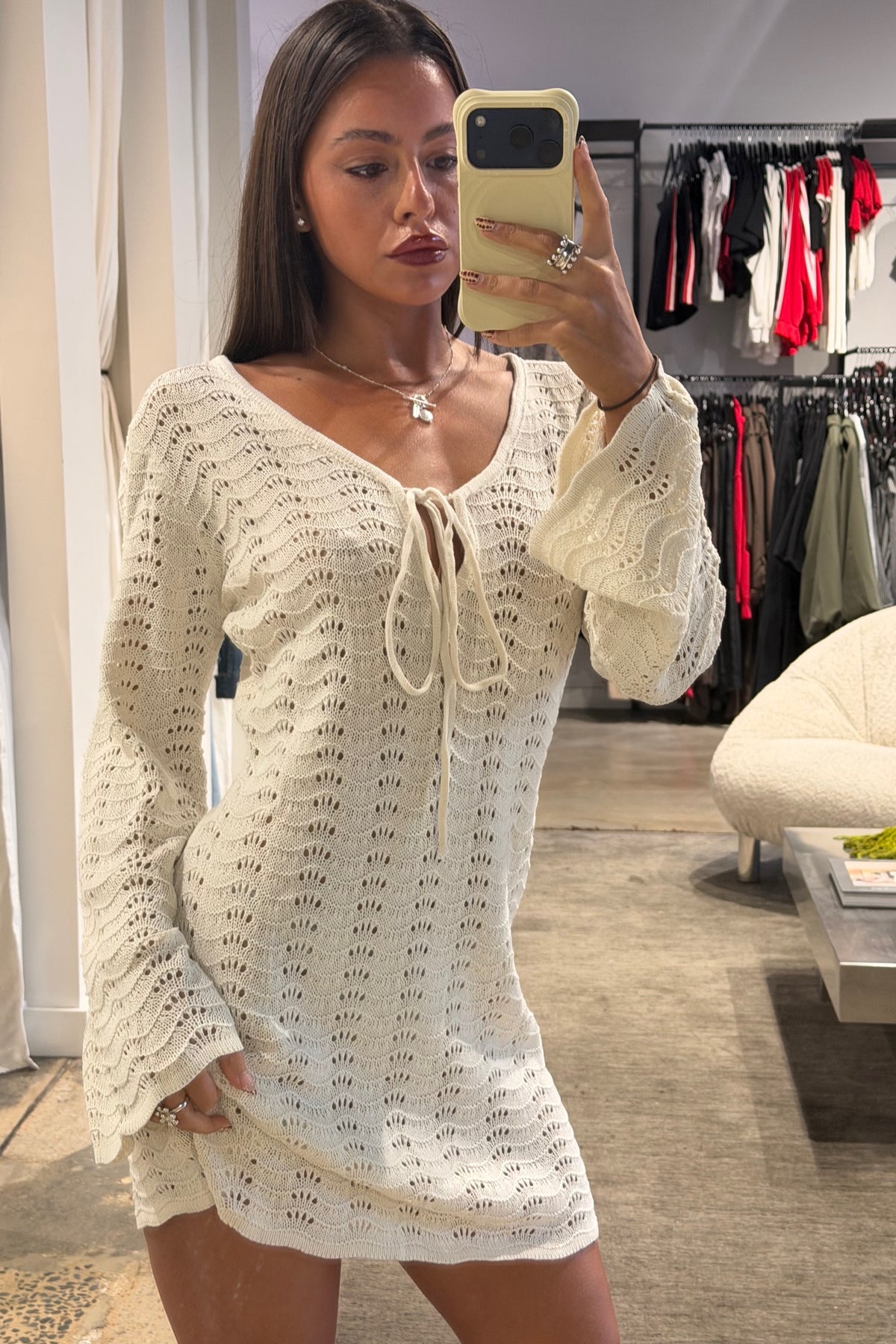 Aria Mini Dress Cream