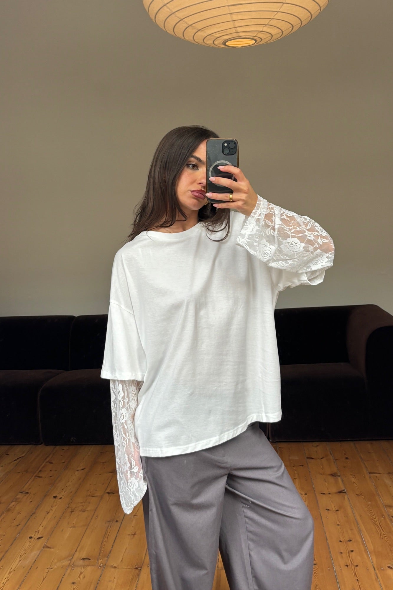 Francesca Lace Tee White