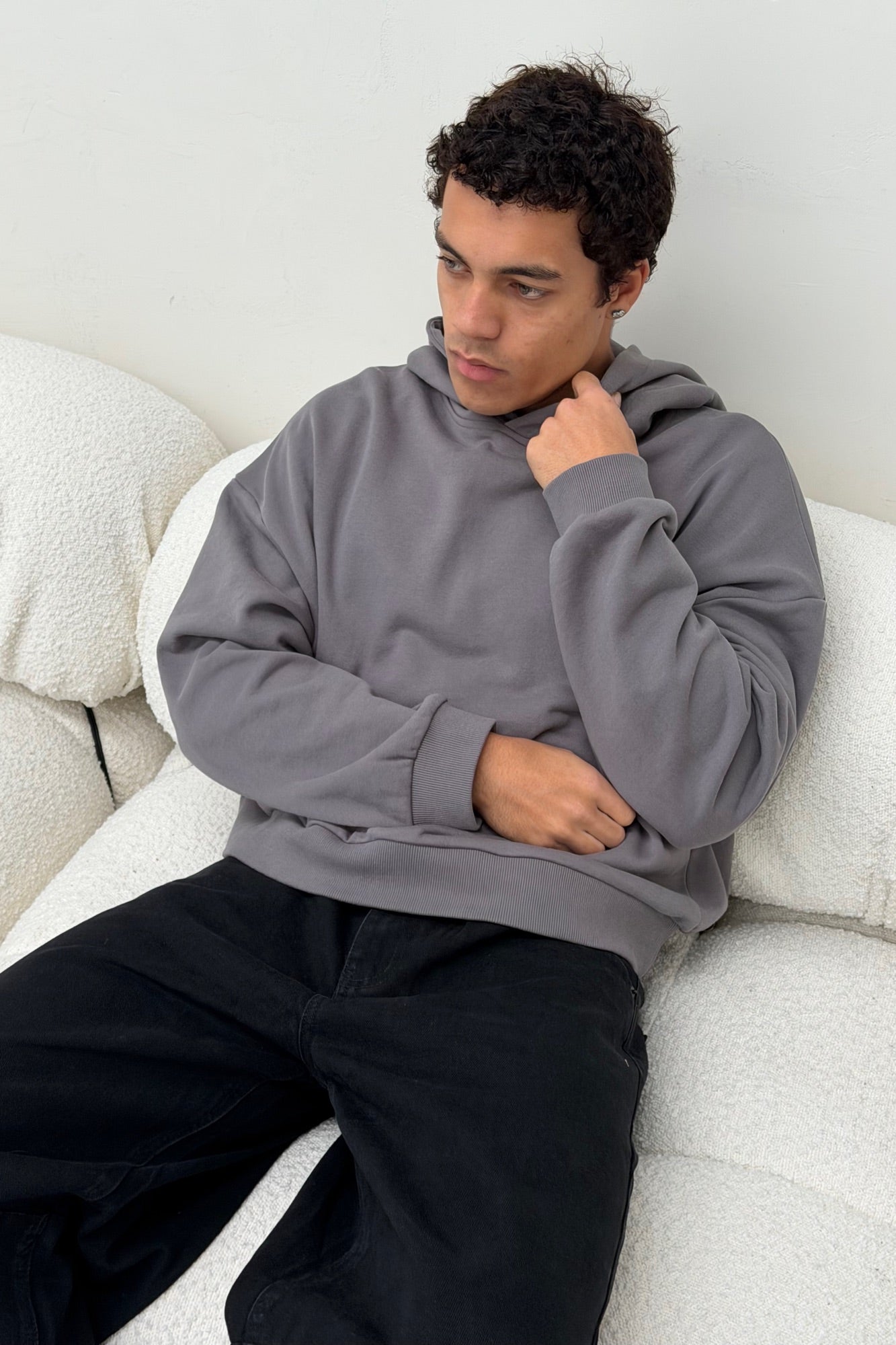 Marcus Heavyweight Cotton Hoodie Charcoal