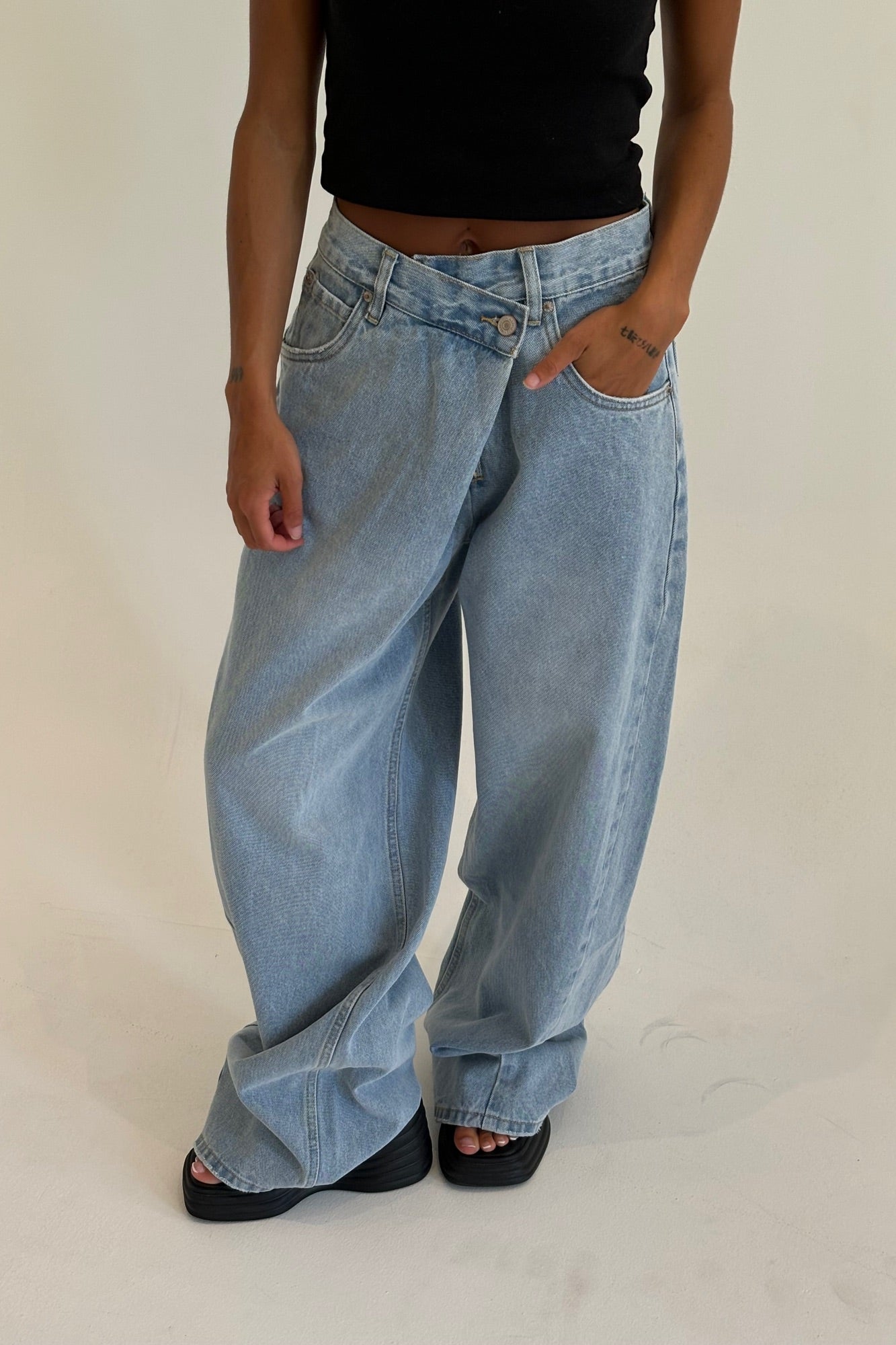 Palace Fold Waist Jean Sunday Blue