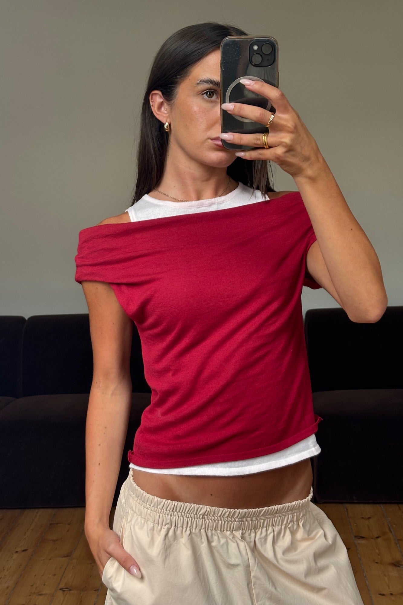 Nylah Knit Top Red