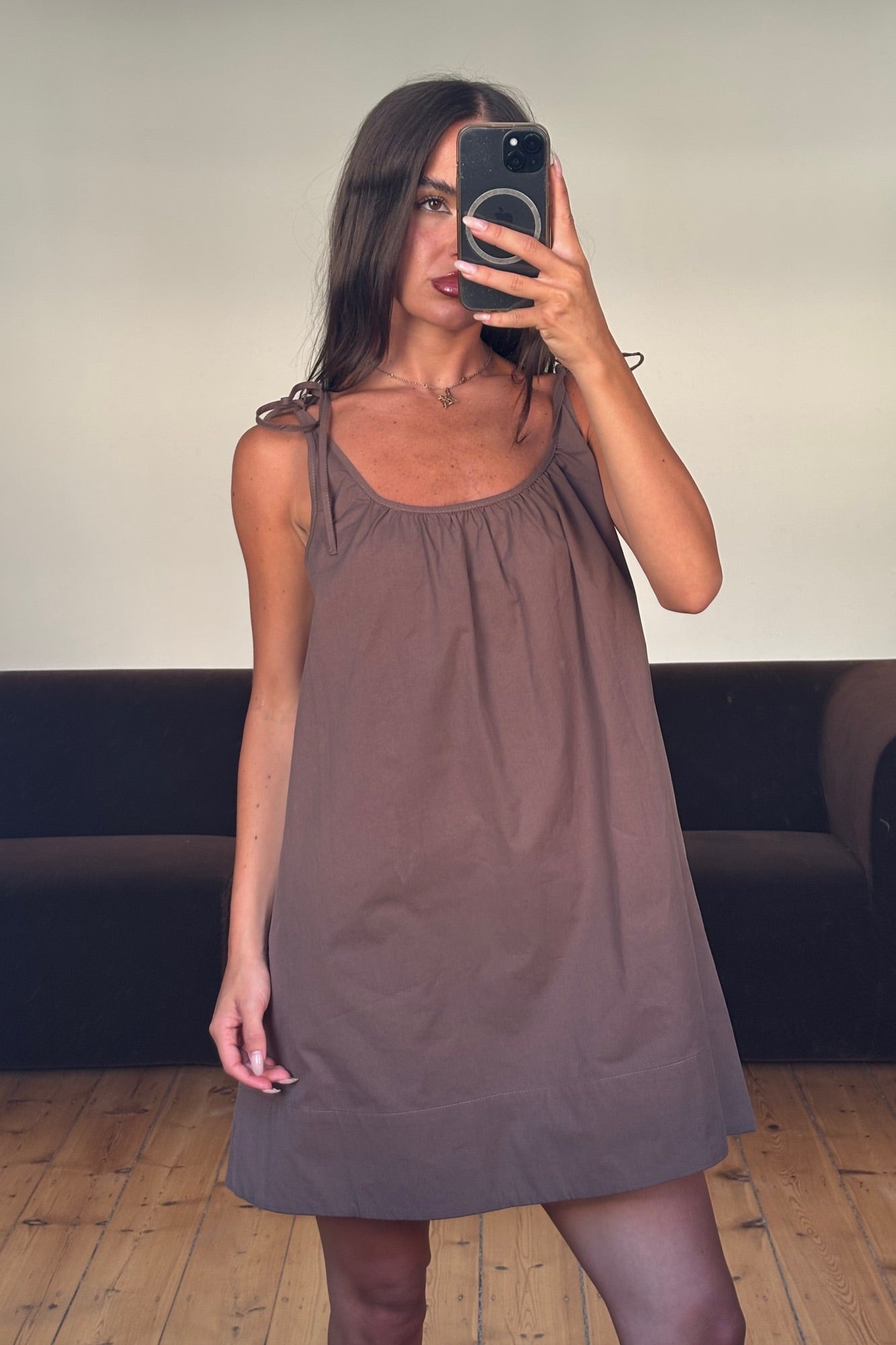 Laine Mini Dress Chocolate