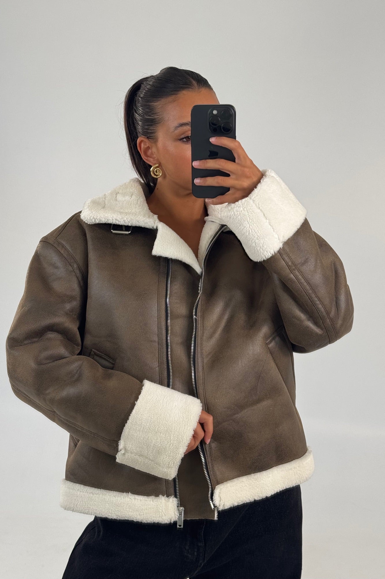 Percy Shearling Jacket Brown - FINAL SALE