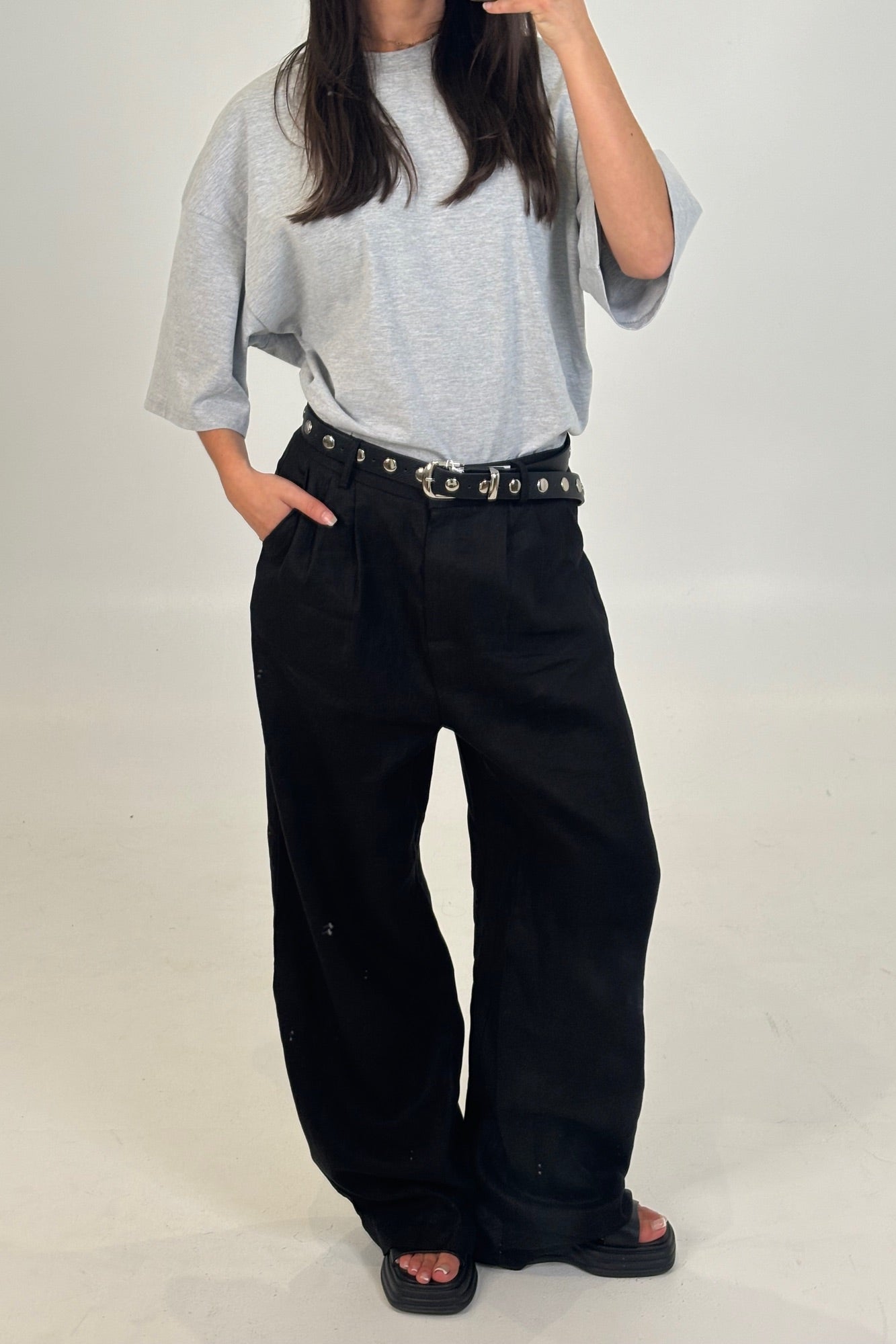 Laney Linen Pant Black