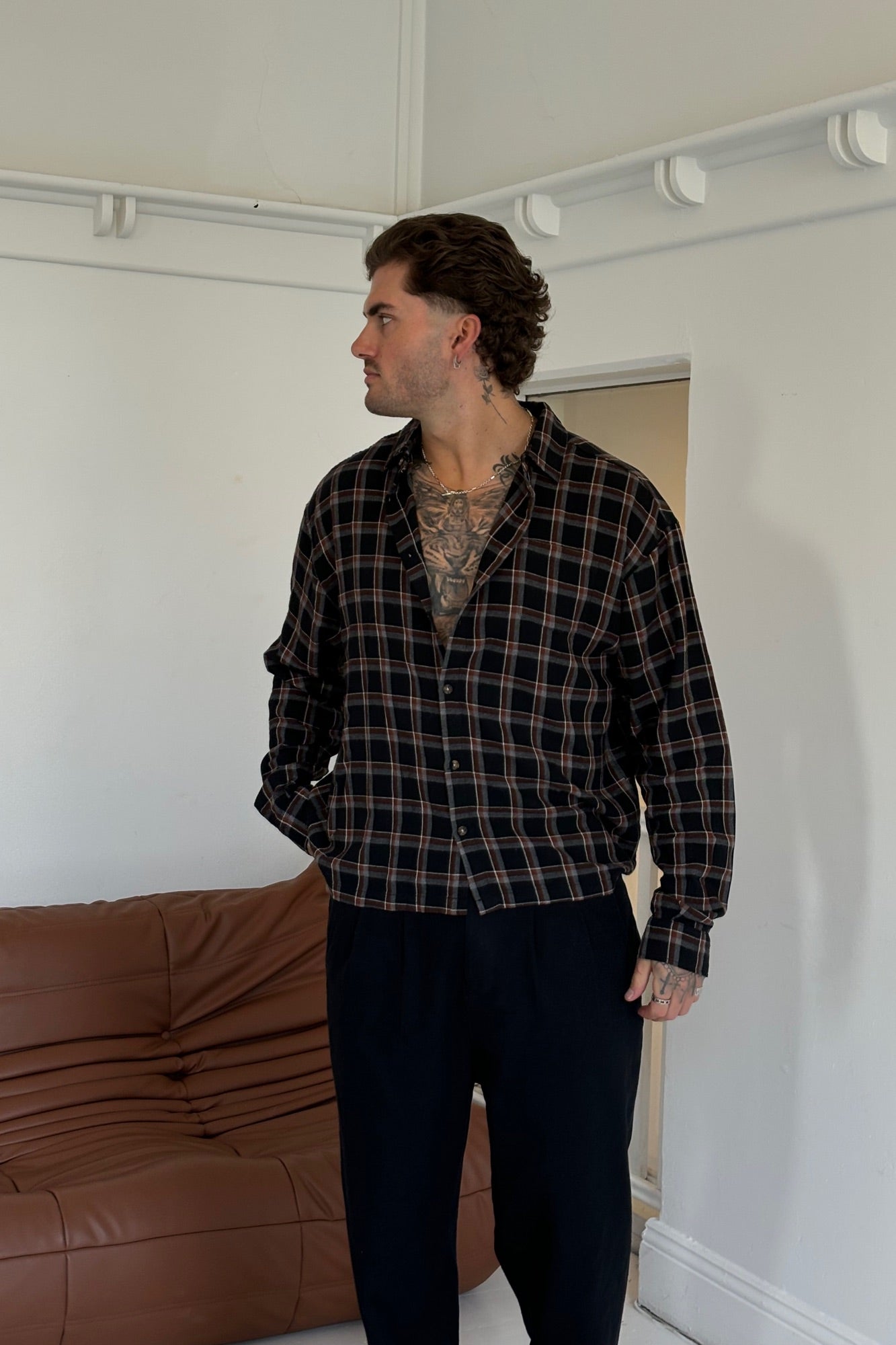 Brooklyn Check Shirt Black